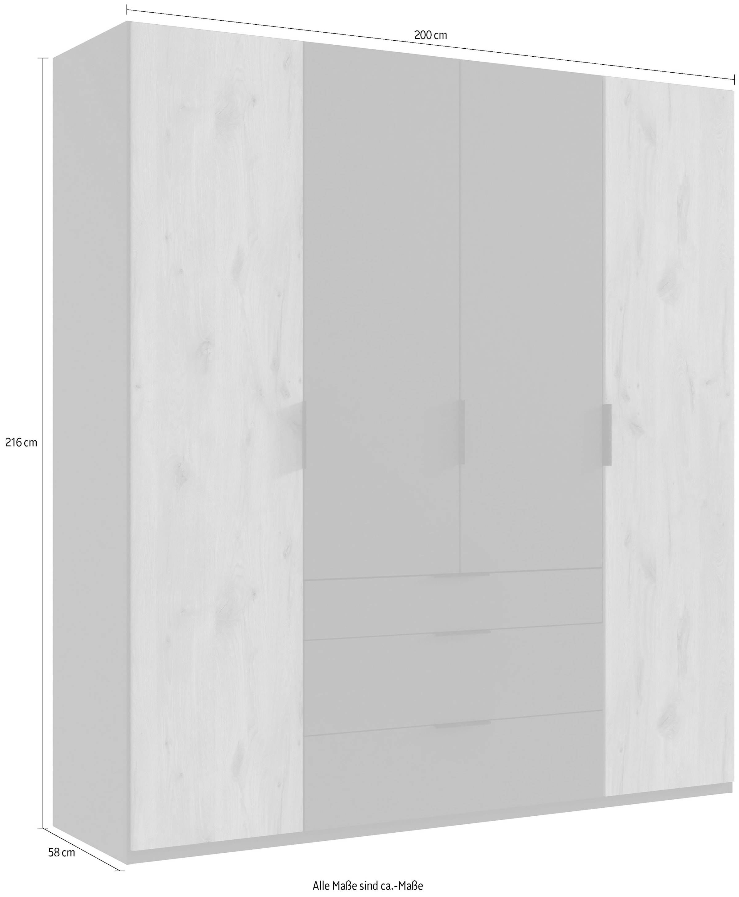 Wimex Drehtürenschrank »Burgos by fresh to go«, mit extra grossen Schubladen, mit Spiegeltüren