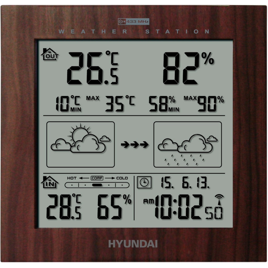 Hyundai Wetterstation »Hyundai WS2244W«, (mit Aussensensor)