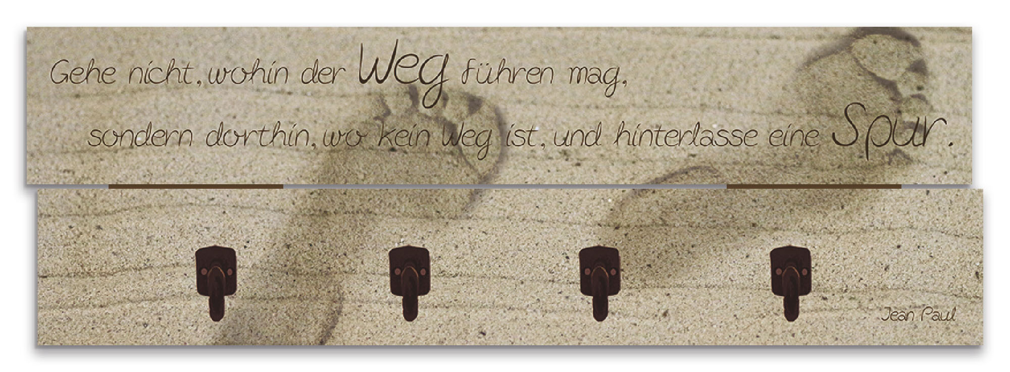 Image of Artland Garderobenleiste »Der Weg«, platzsparende Wandgarderobe aus Holz mit 4 Haken, geeignet für kleinen, schmalen Flur, Flurgarderobe bei Ackermann Versand Schweiz