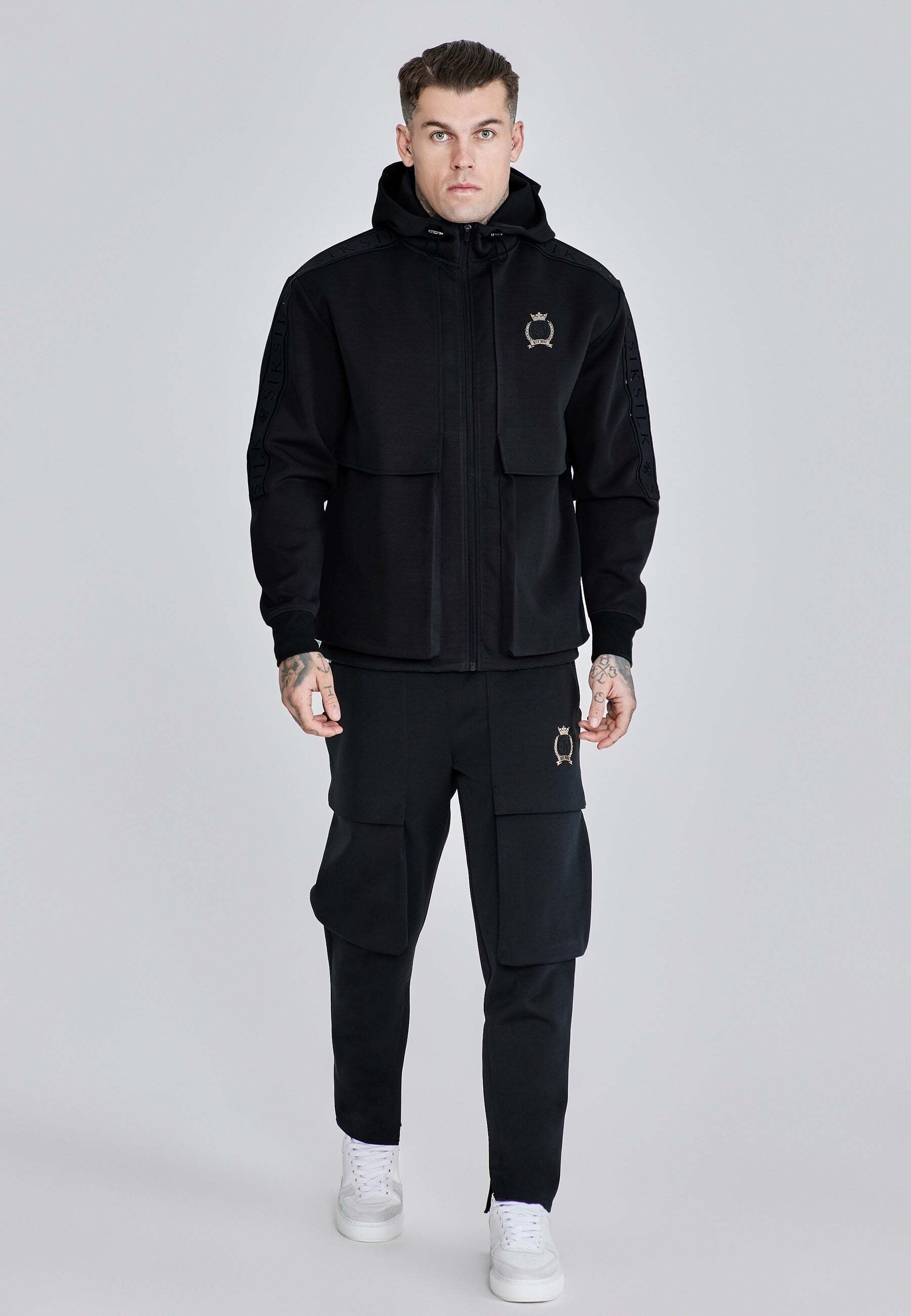 Siksilk Veste sweat »Siksilk Sweatjacke Utility Hoodie«