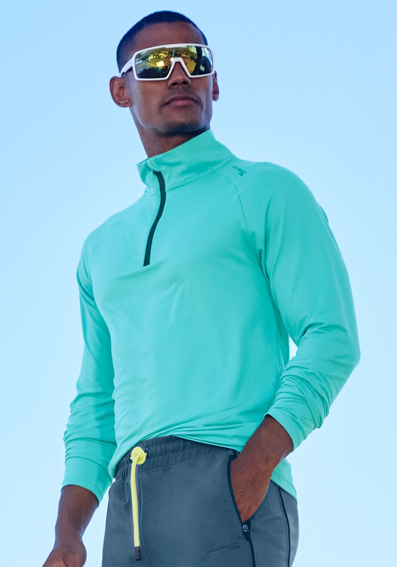 AUTHENTIC LE JOGGER T-shirt fonctionnel mit Stehkragen und Reissverschluss