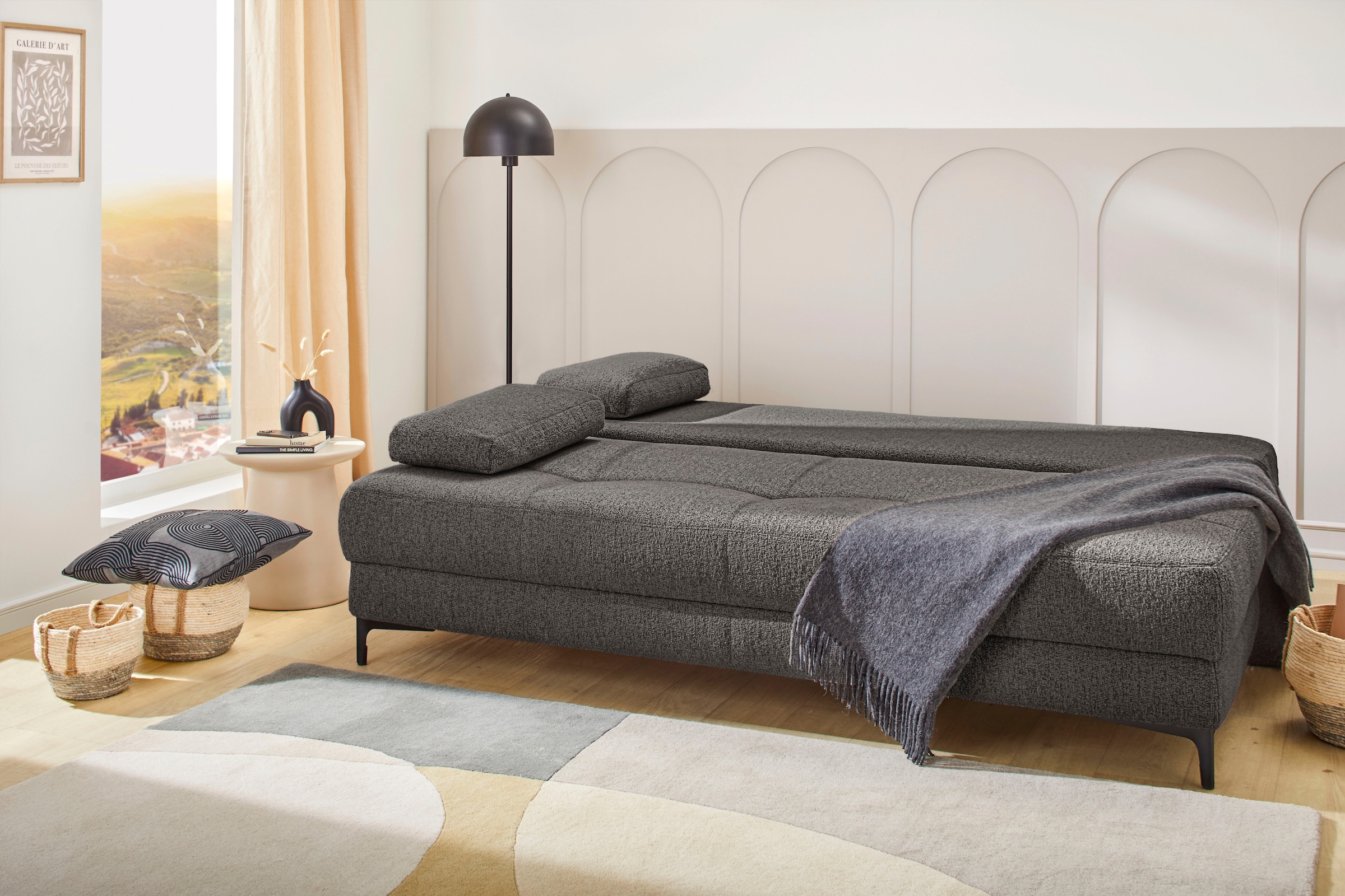 Jockenhöfer Gruppe Canapé-lit »Felix, B: 205 cm, Liegefl. 155x201 cm, Dauerschlafsofa, inkl. Topper« Incluant fonction couchage et coffre de lit, garnissage à ressorts