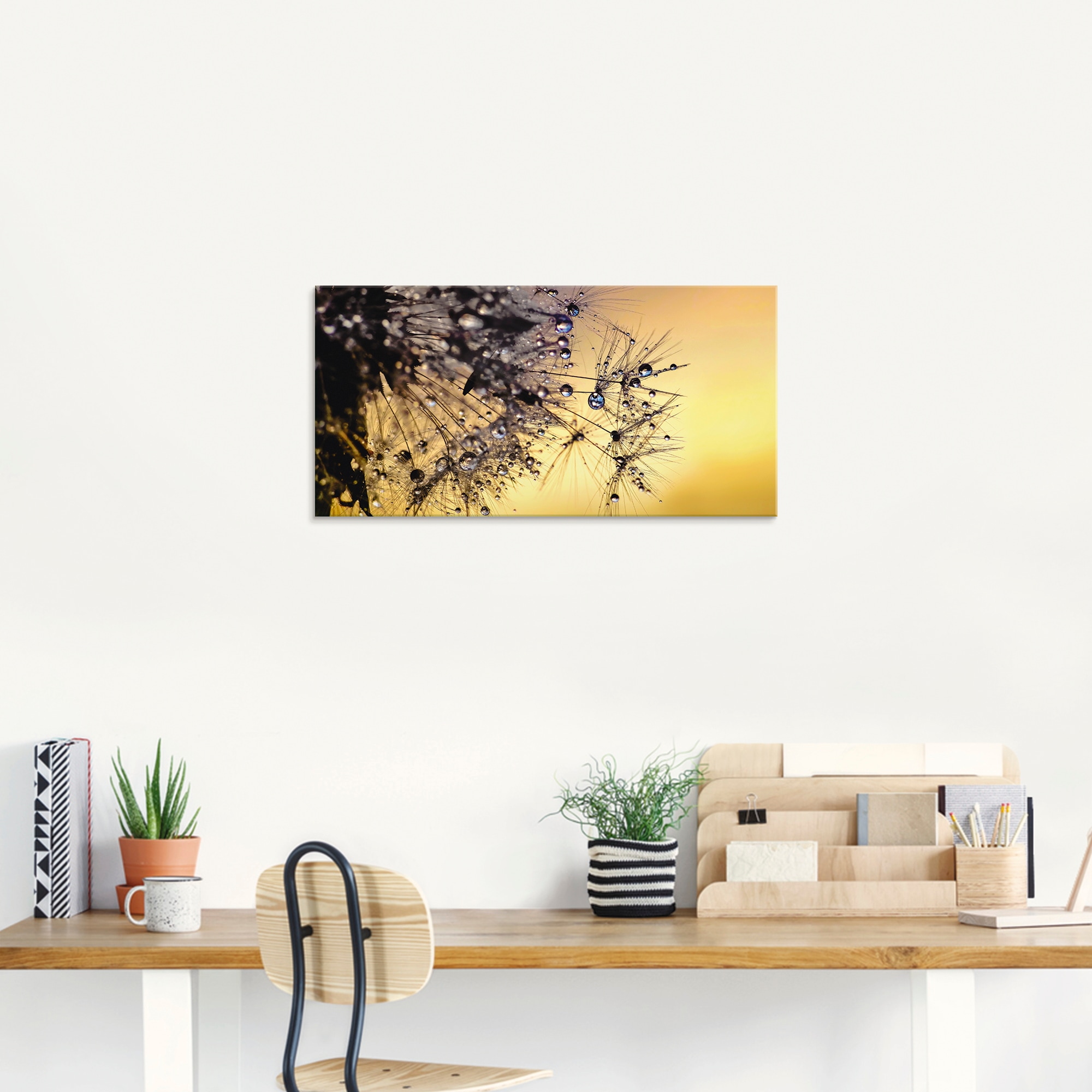 Artland Glasbild »Pusteblume mit Tautropfen benetzt«, Blumen, (1 St.), in verschiedenen Grössen