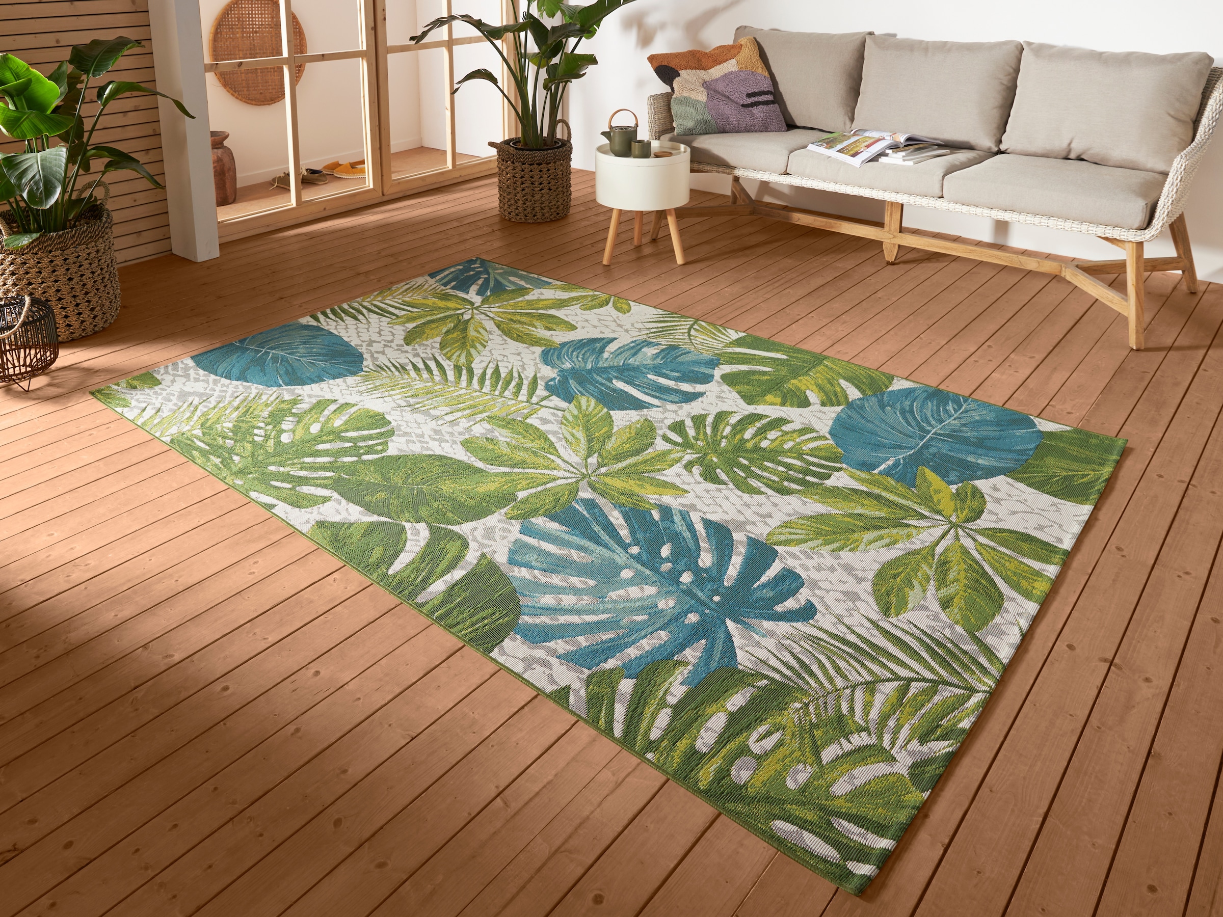 HANSE Home Outdoorteppich »Tropical Leaves«, rechteckig, 3 mm Höhe, In-& Outdoor, Wetterfest,...