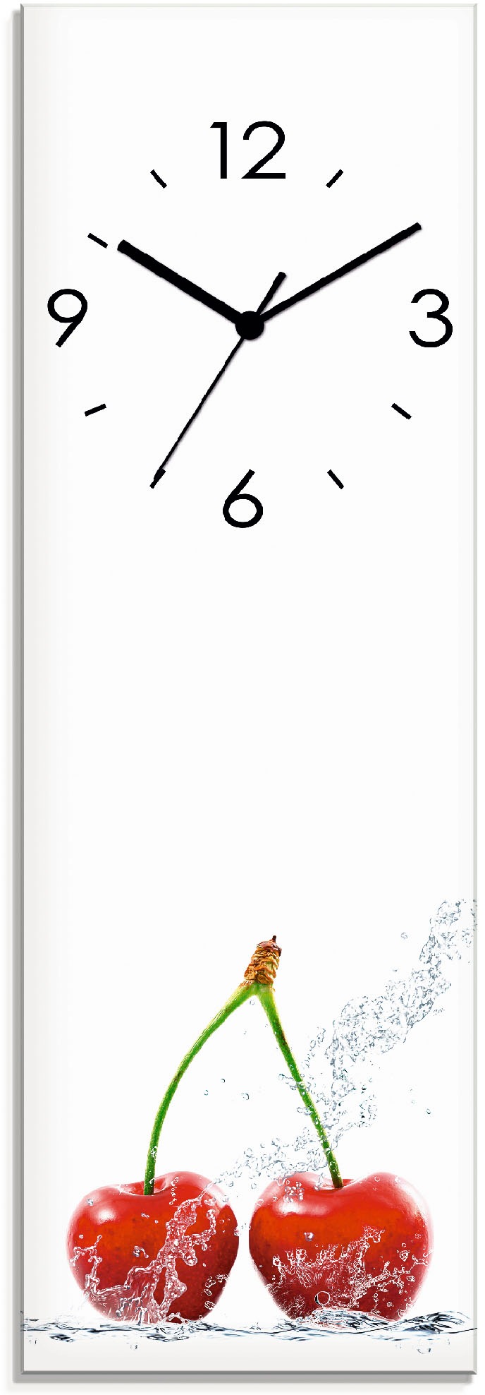 Image of Artland Wanduhr »Kirschen mit Spritzwasser«, lautlos, ohne Tickgeräusche, nicht tickend, geräuschlos - wählbar: Funkuhr o. Quarzuhr, moderne Uhr für Wohnzimmer, Küche etc. - Stil: modern bei Ackermann Versand Schweiz