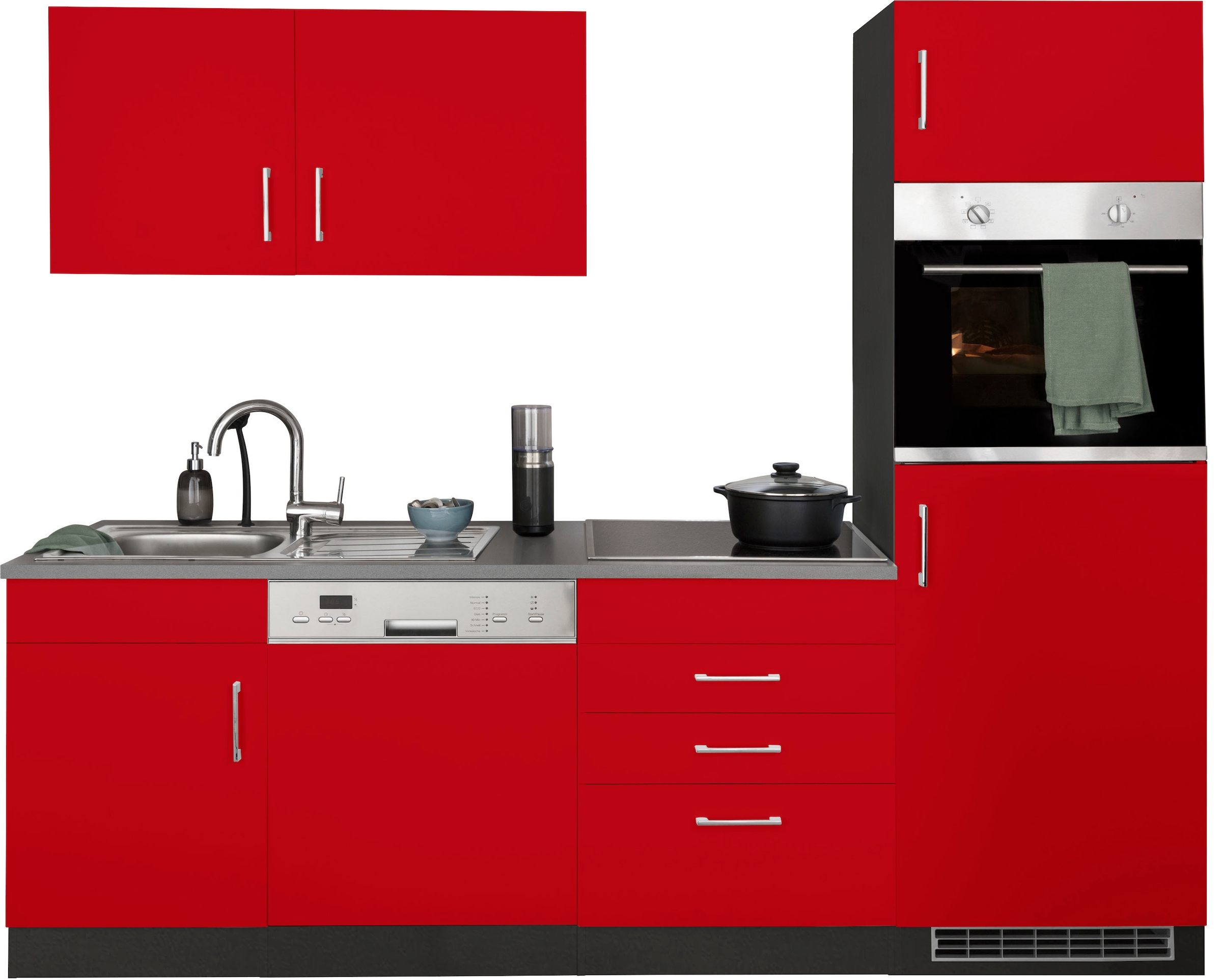 KOCHSTATION Kitchenette »KS-Paris« largeur 230 cm, au choix avec appareils électriques et induction