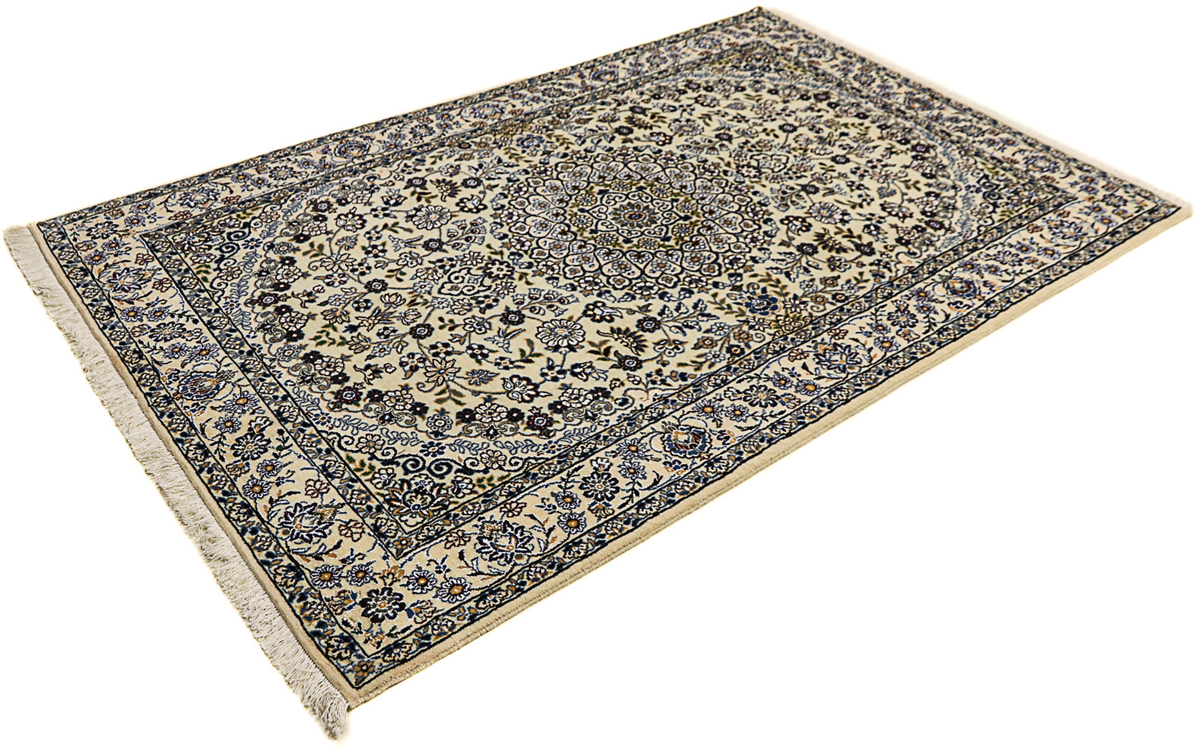 Image of morgenland Orientteppich »Perser - Nain - Royal - 200 x 129 cm - beige«, rechteckig, 10 mm Höhe, Wohnzimmer, Handgeknüpft, Einzelstück mit Zertifikat bei Ackermann Versand Schweiz