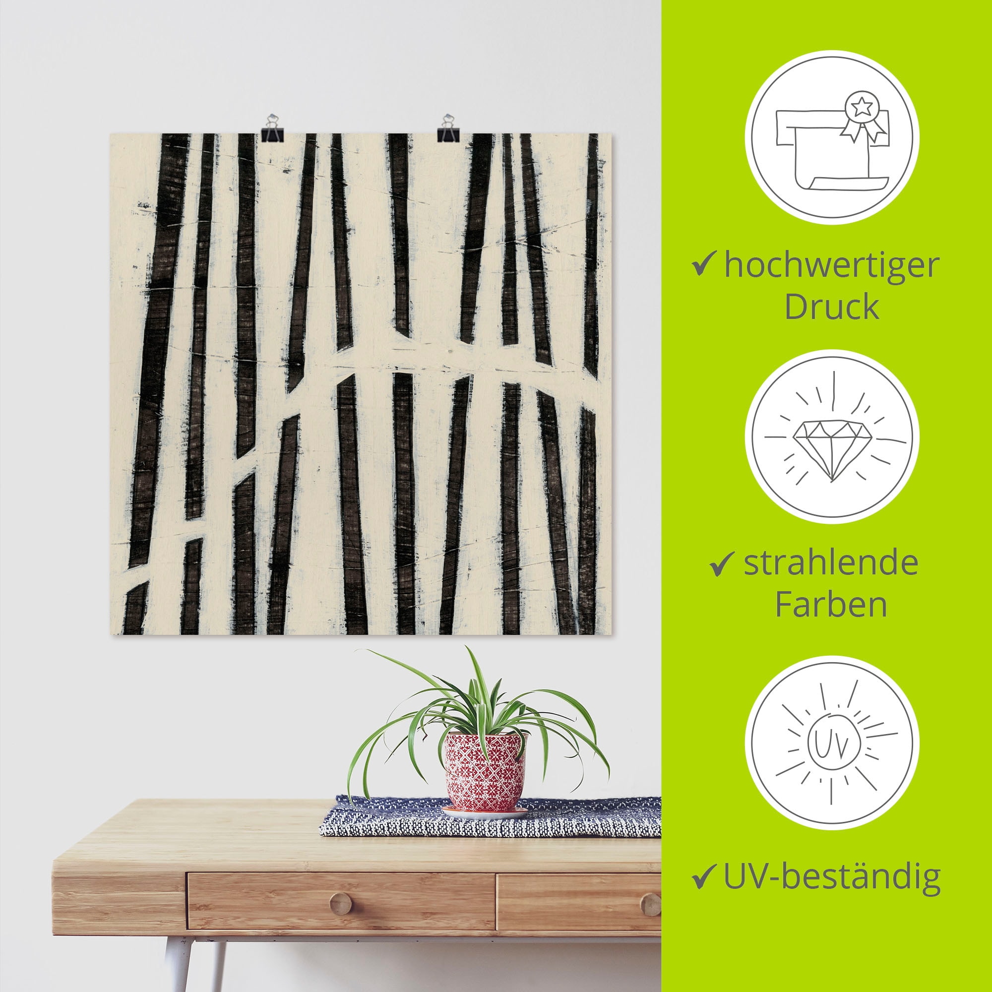 Artland Wandbild »Hieroglyph I«, Muster, (1 St.), als Alubild, Outdoorbild, Leinwandbild, Poster, Wandaufkleber