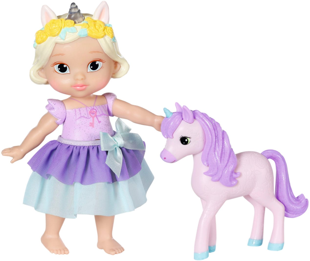 Baby Born Stehpuppe »Storybook Prinzessin Bella, 18 cm«, mit Einhorn und Lichteffekten