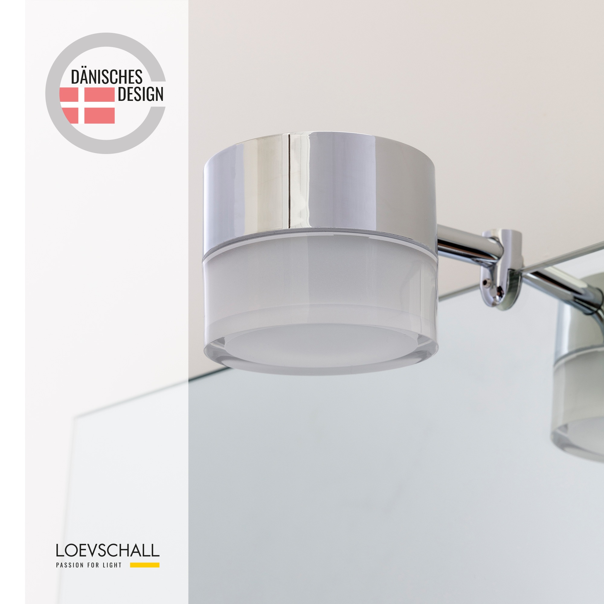 Loevschall Spiegelleuchte »Elegante LED-Spiegelleuchte fürs Bad, Schminklicht, Badleute«, Leuchtmittel LED-Modul | LED fest integriert, warmweissem Licht, einfache Montage, IP44-zertifiziert, rund, langlebig