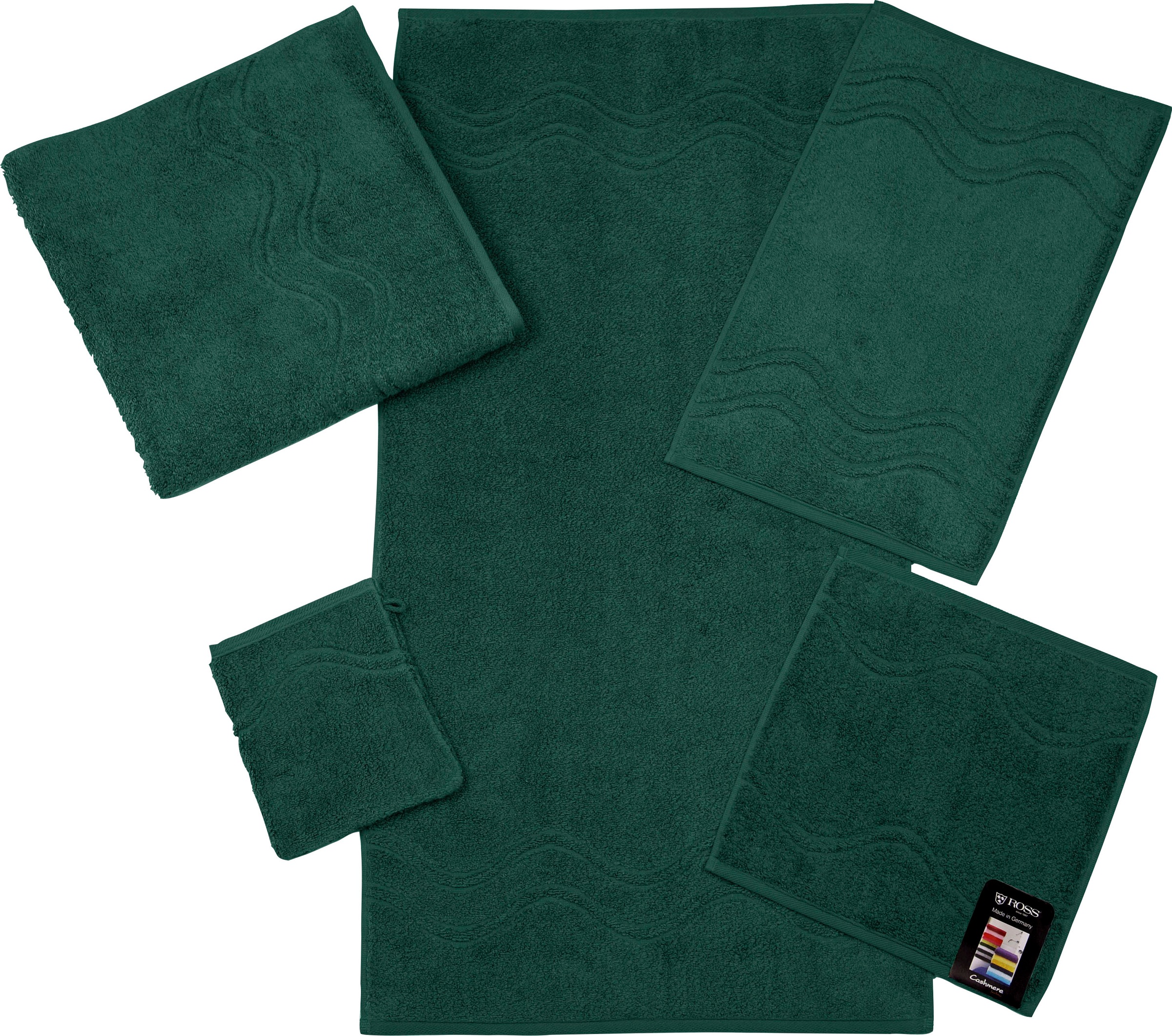 ROSS Duschtuch »Cashmere feeling«, (1 St.), 100% Baumwolle, mit Wellen-Bordüre, grosse Farbauswahl