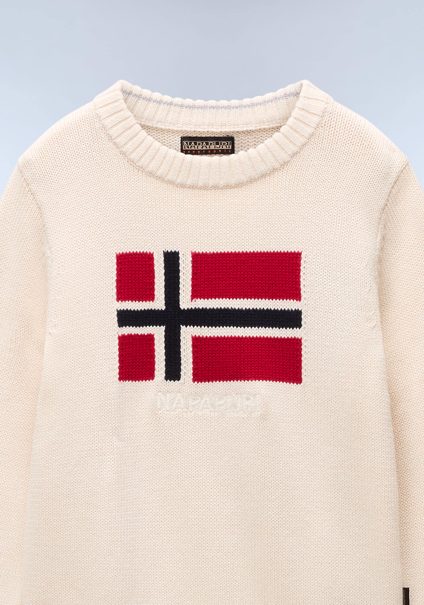 Napapijri Strickpullover, Rundhals, Rippbündchen