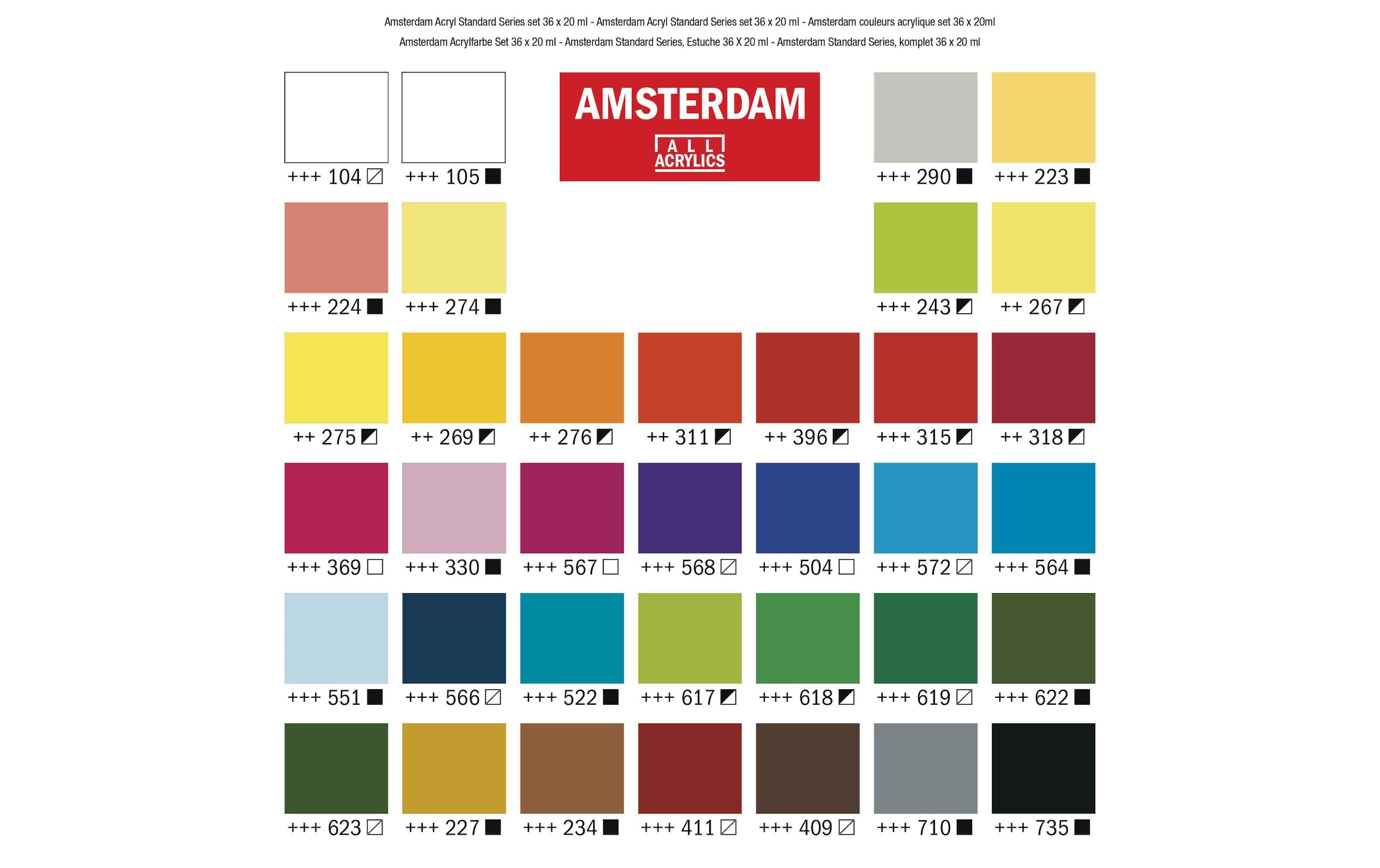 AMSTERDAM  Acrylfarbe »Standard Serie Set 36 x 20 ml«