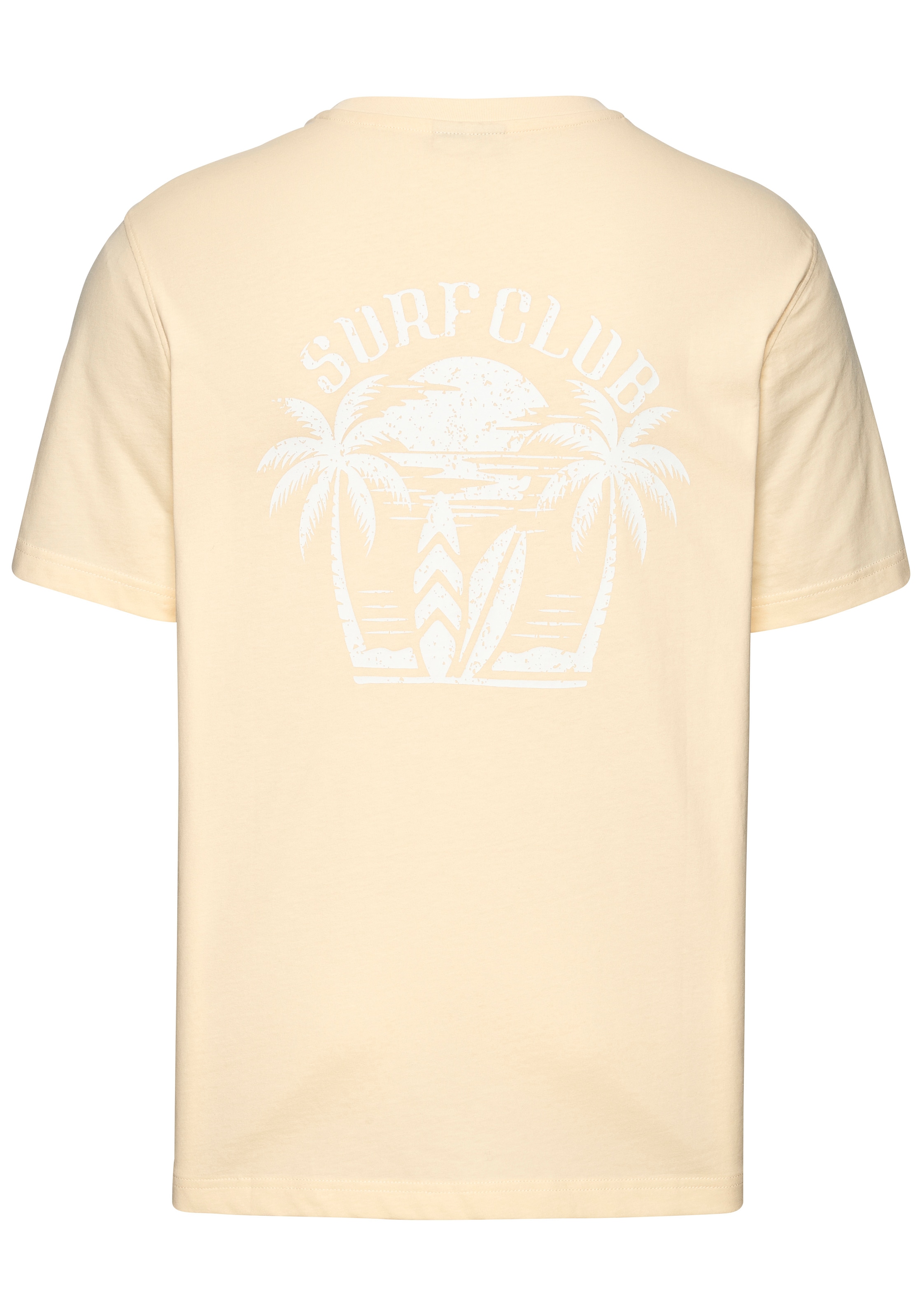 Beachtime T-Shirt », Printshirt« Kurzarm, mit stylischem Print, Rundhalsausschnitt, aus Baumwolle