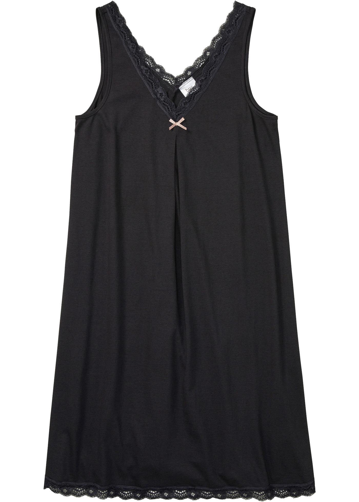 bonprix Nachthemd fliessendes Nachtkleid, mit zarten Spitzendetails, ärmellos