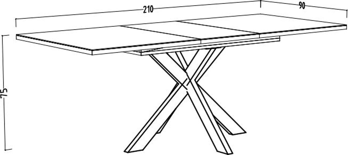 Mäusbacher Esstisch Esstisch BHT 160-210/75/90, Synchronauszug, Gestell Stern-form