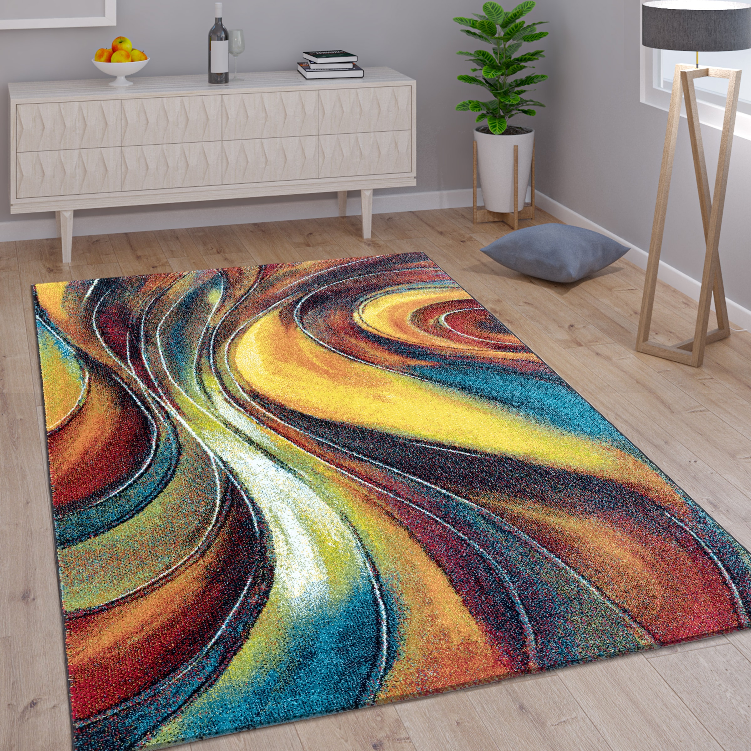 Paco Home Teppich »Canvas 902«, rechteckig, Kurzflor, modernes Design, ideal im Wohnzimmer & Schlafzimmer