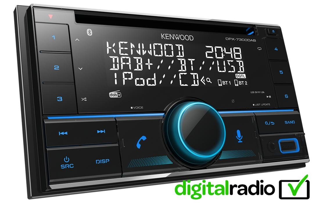 Kenwood Autoradio »DPX-7300DAB 2 DIN«, (Bluetooth-CD Digitalradio (DAB+)