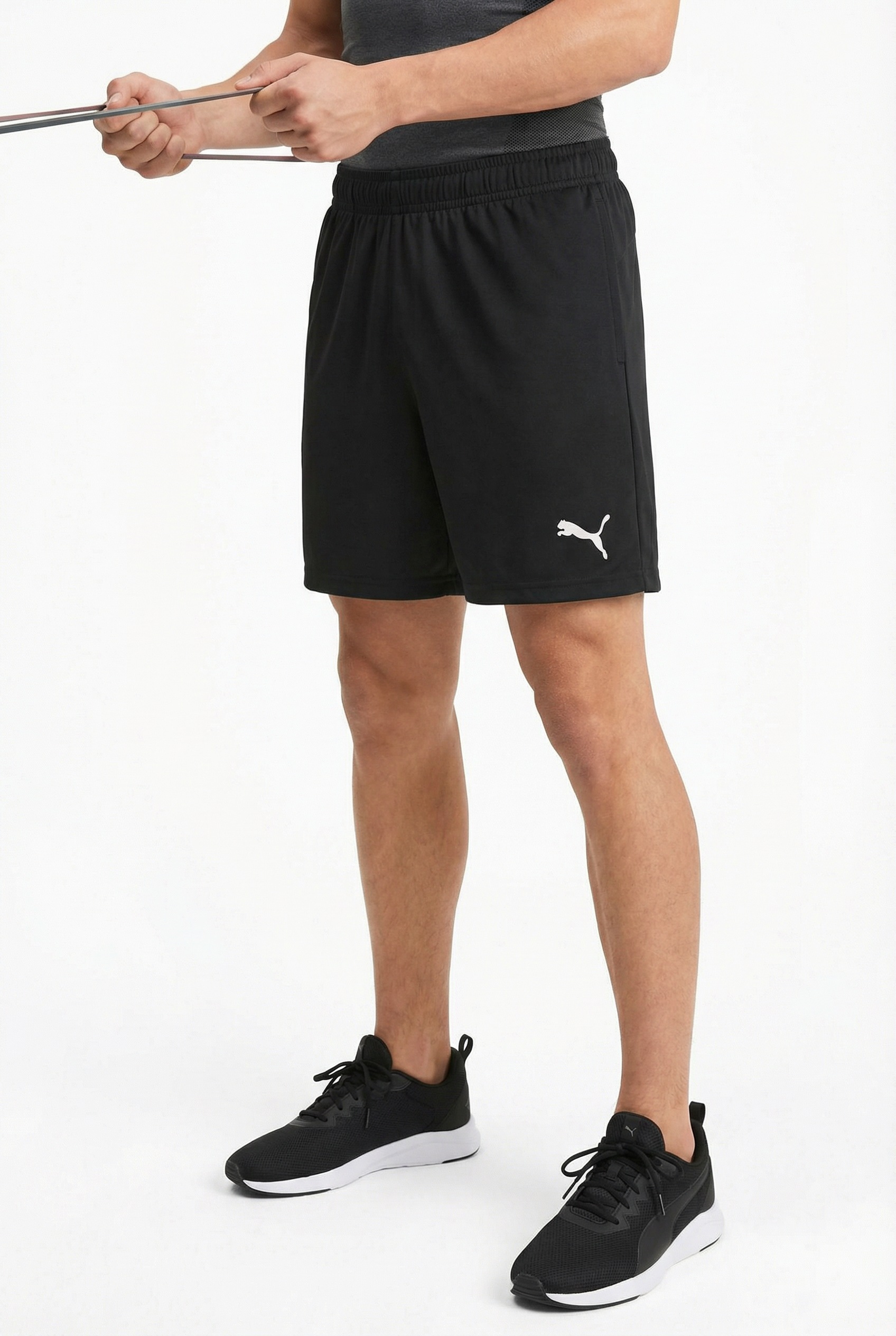 Image of PUMA Trainingsshorts "TEAMRISE TRAINING SHORTS JR" aus Interlock-Material, mit Reissverschluss, kniebedeckender Schnitt