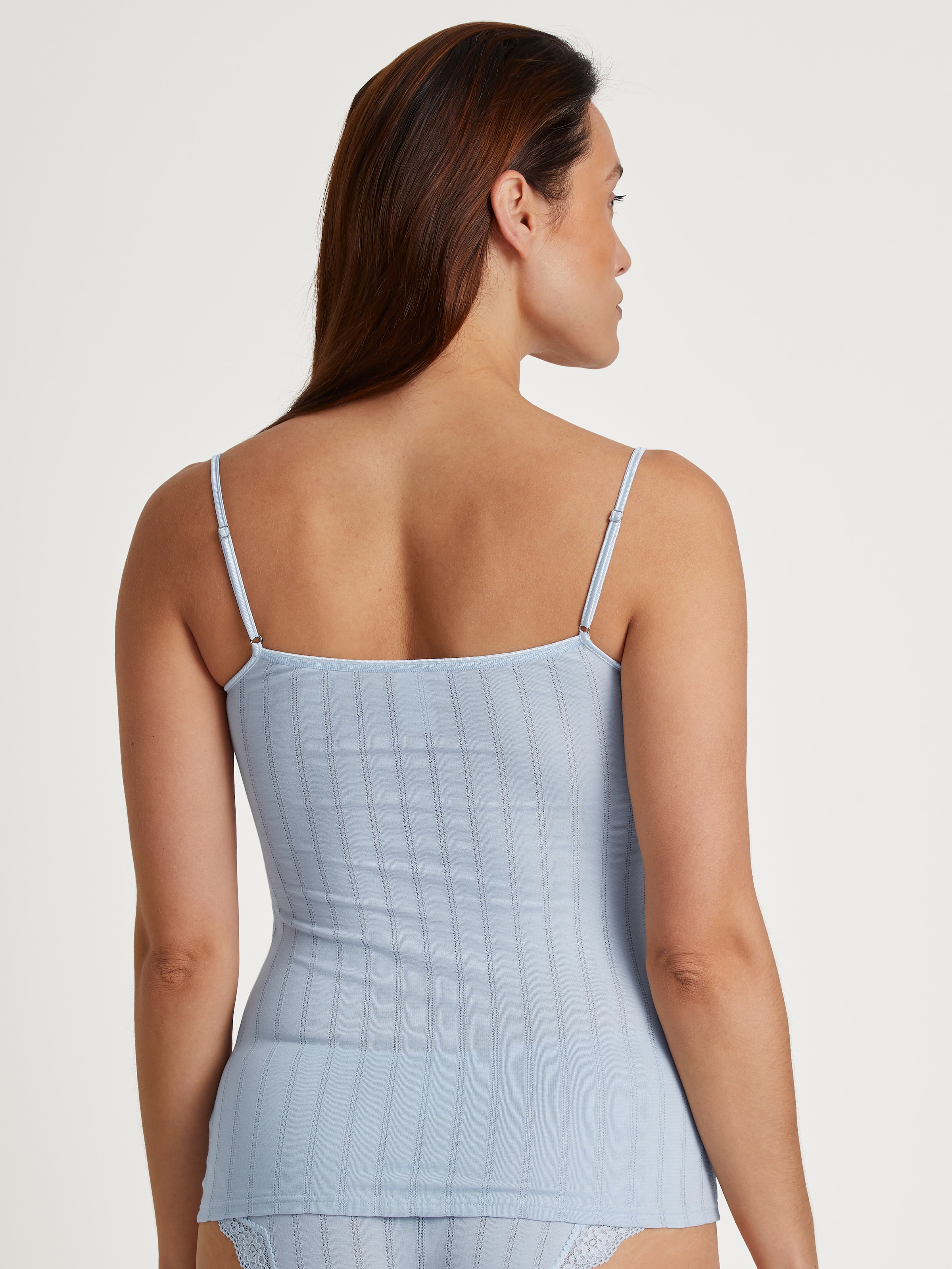 CALIDA Top à bretelles spaghetti »Etude Toujours« Nadelstreifen-Optik, Spitze, elastisch, weich, Single Jersey Qualität