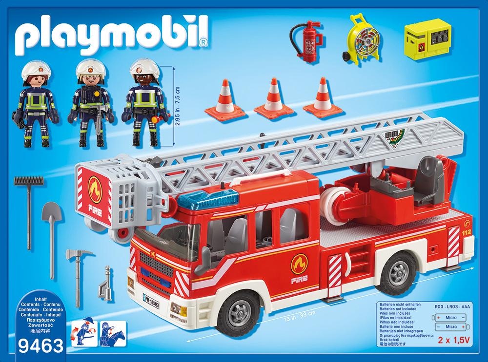Playmobil® Konstruktions-Spielset »Feuerwehr-Leiterfahrzeug (9463), City Action«, Made in Germany