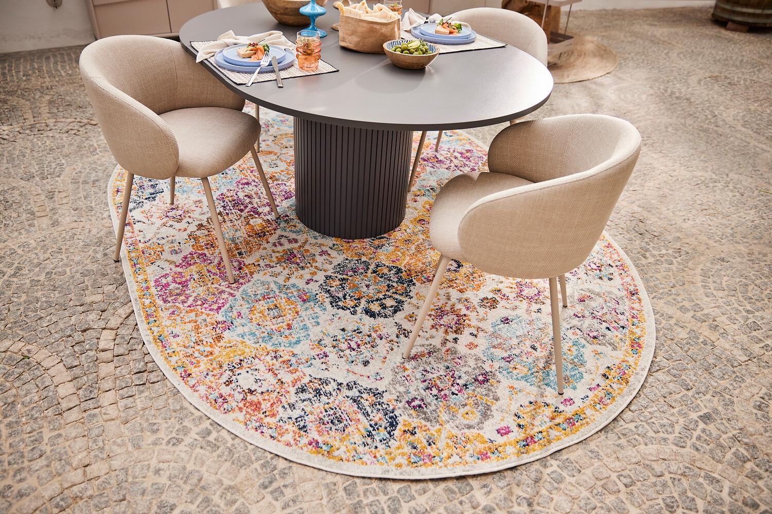 Livabliss Teppich »CUZCO« oval 11 mm Höhe Orient-Optik, Vintage Design, Boho Stil, Kurzflor, Wohnzimmer