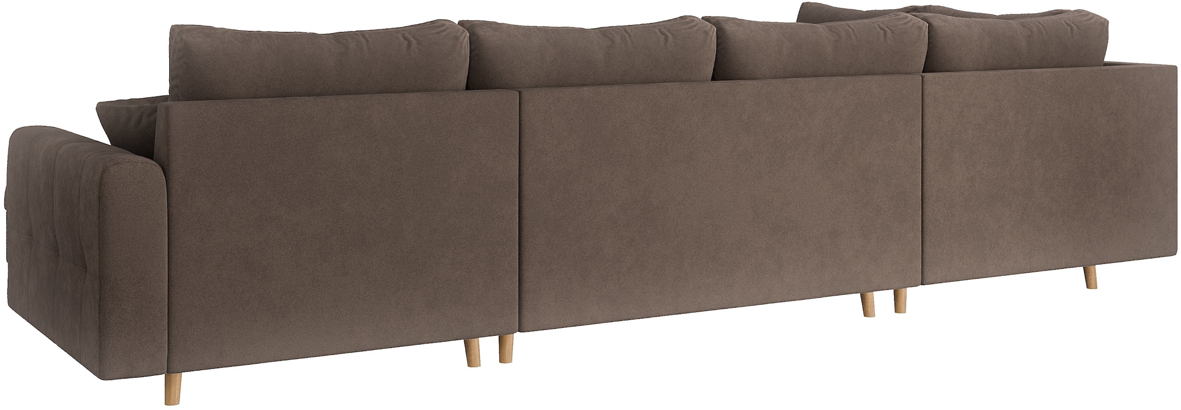 Home affaire Wohnlandschaft »CHARRE U-Form mit Ottomane, Masse B/T/H: 310/161/81 cm« feine Steppung, lose Rücken- und Zierkissen, auch in Cord und Bouclé