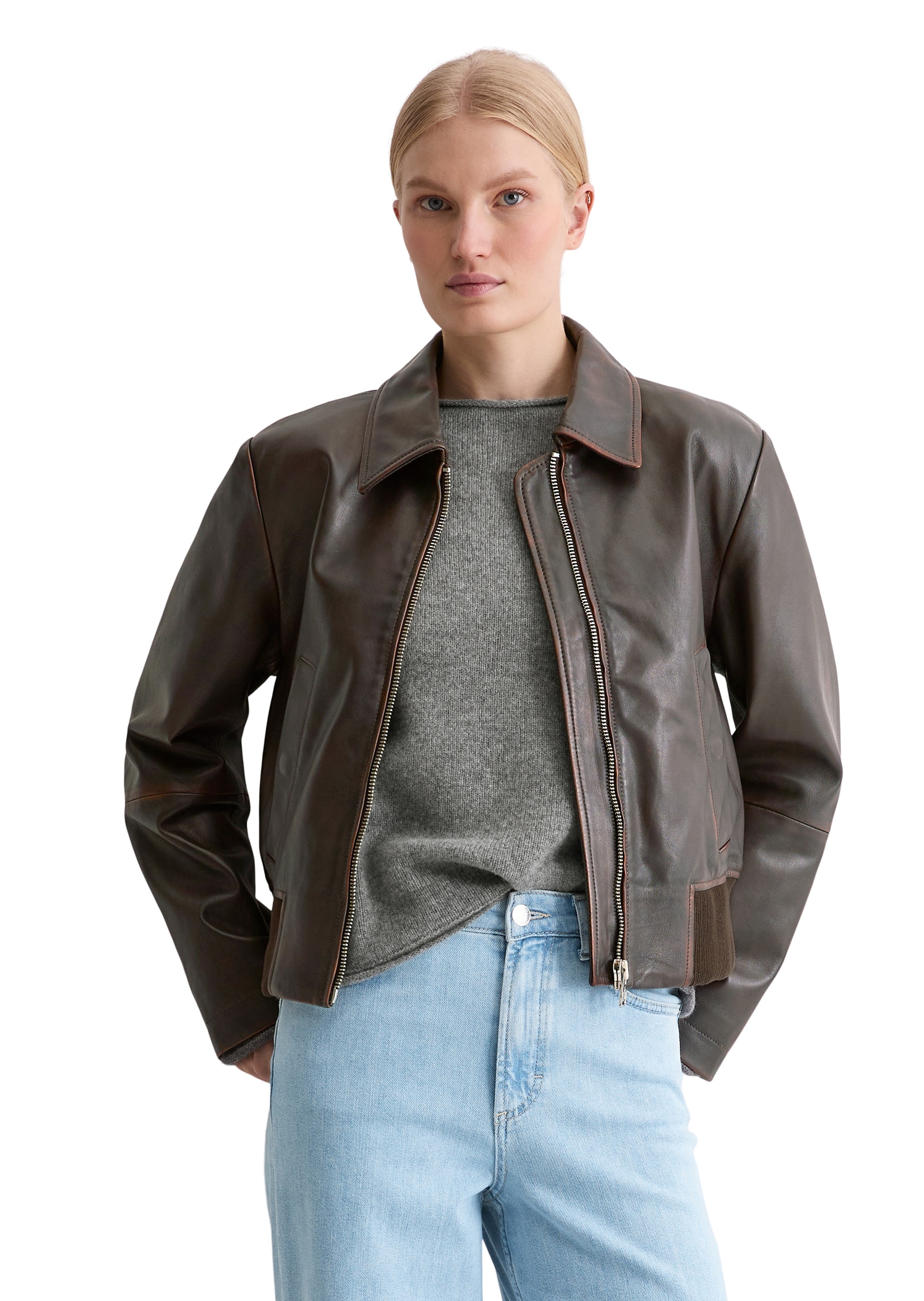Image of Marc OPolo Lederjacke "regular fit aus softem Lammleder in Vintage-Optik" im Blousonstil