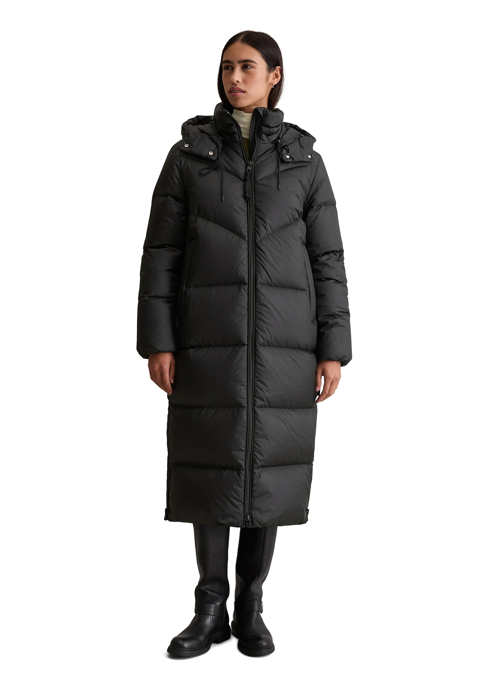 Marc O'Polo DENIM Daunenmantel Wintermantel, 2-Wege-Reissverschluss, relaxed fit, Kapuze abnehmbar