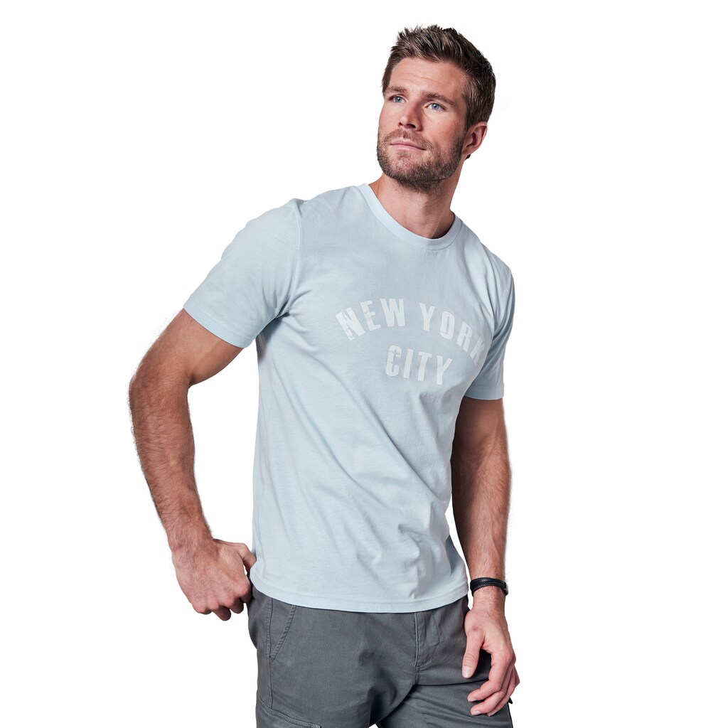 John Devin T-Shirt, Freizeitshirt mit Rundhals und Frontprint aus Baumwollmischung