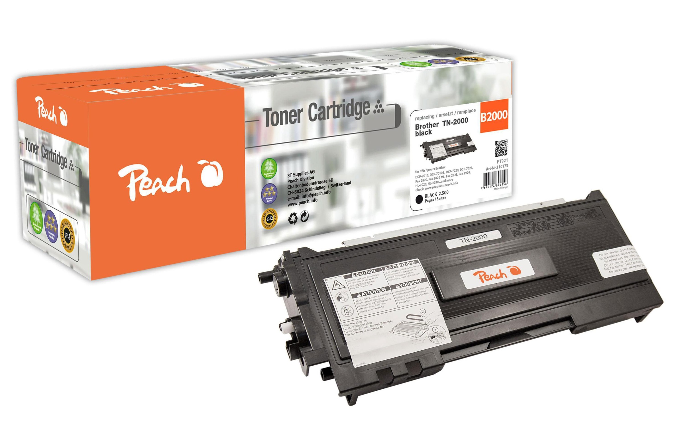 Image of Peach Tonerpatrone "Brother HL-2030 Black"