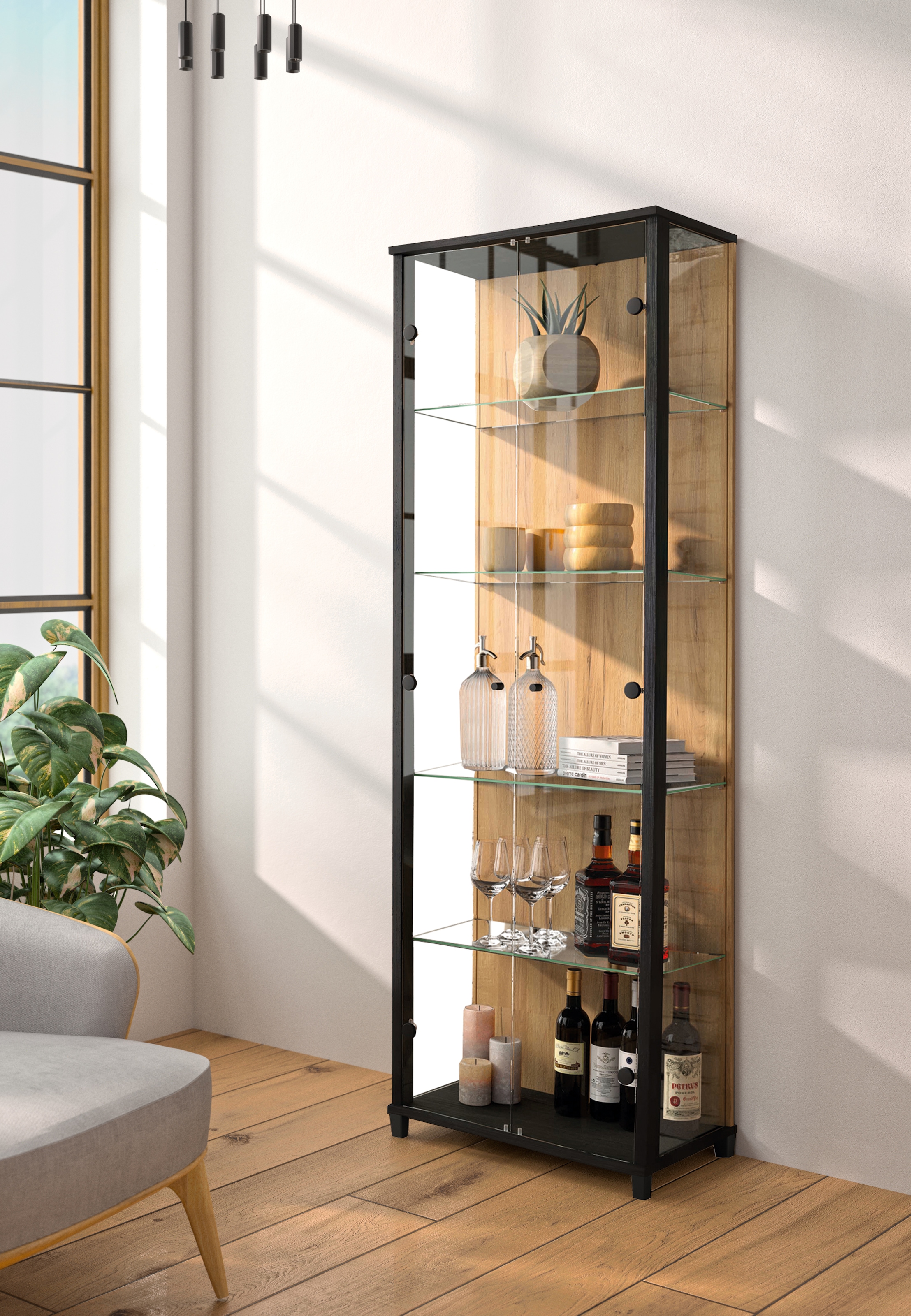 fif möbel Vitrine »OPTIMA«, Standvitrine, Vitrinenschrank, Glasvitrine, Sammlervitrine