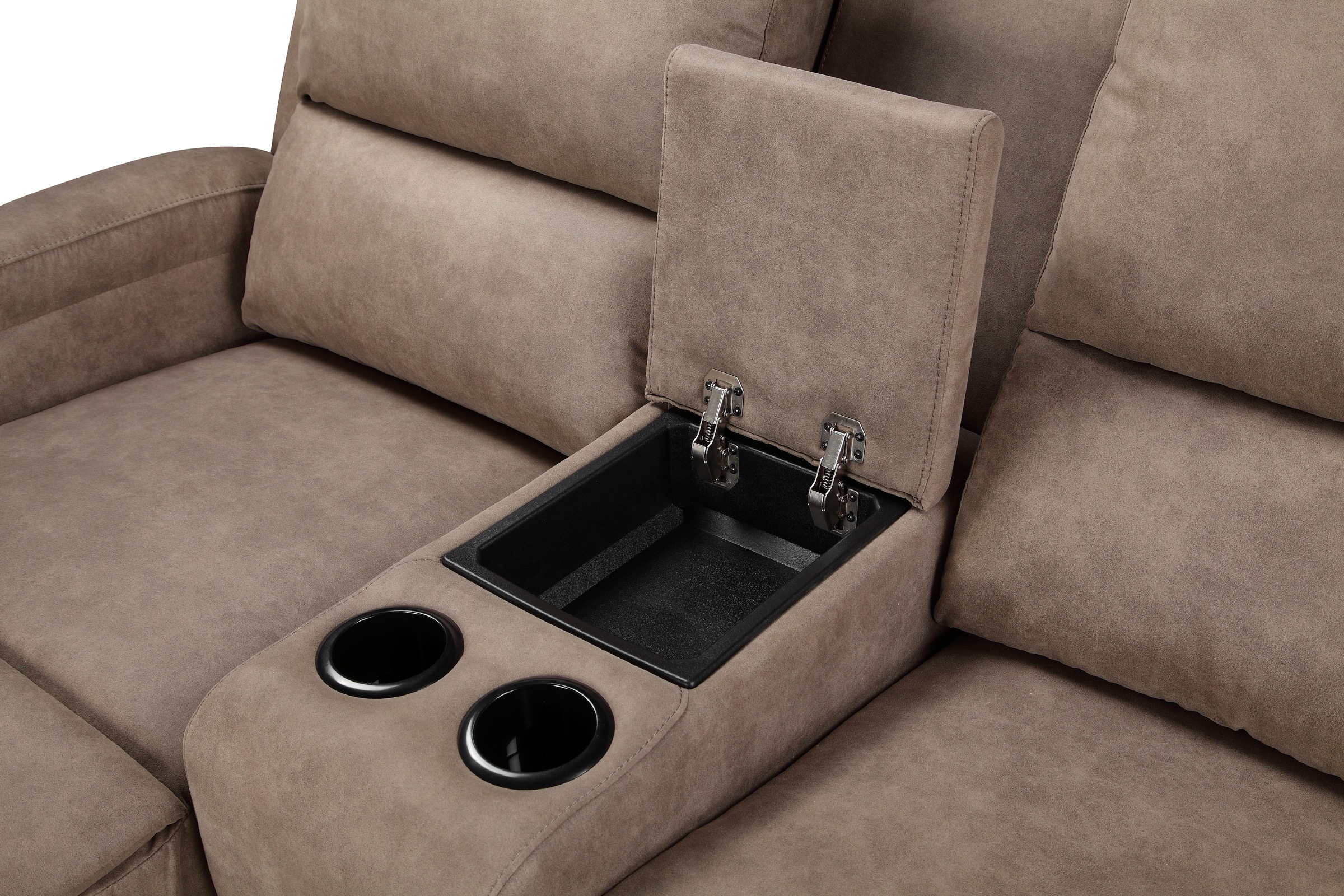 Home affaire Ecksofa »NAPORI Multimediasofa, 3er Kinosessel XXL, L-Form, 3 Bezugsstoffe«, Kinosofa mit Relaxfunktion, Getränkehalter, Staufach und Staukasten
