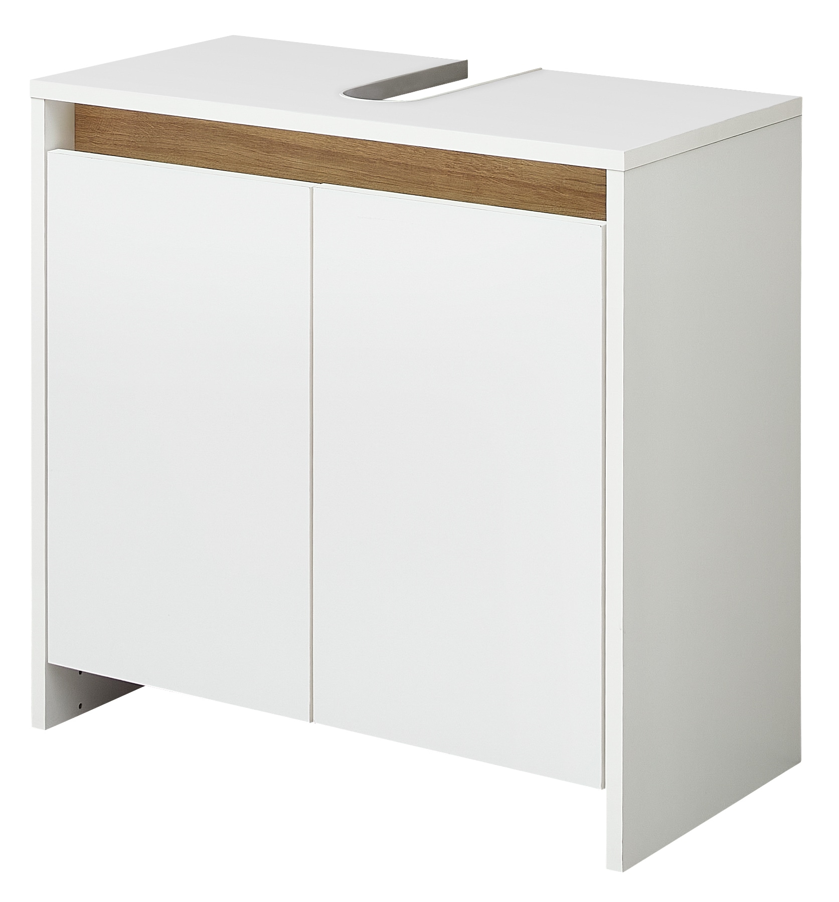 Image of Saphir Waschbeckenunterschrank "Quickset 100, 2 Türen, Siphonausschnitt" Waschbeckenschrank ohne Griff, 61,6 cm breit, mit Akzentfuge