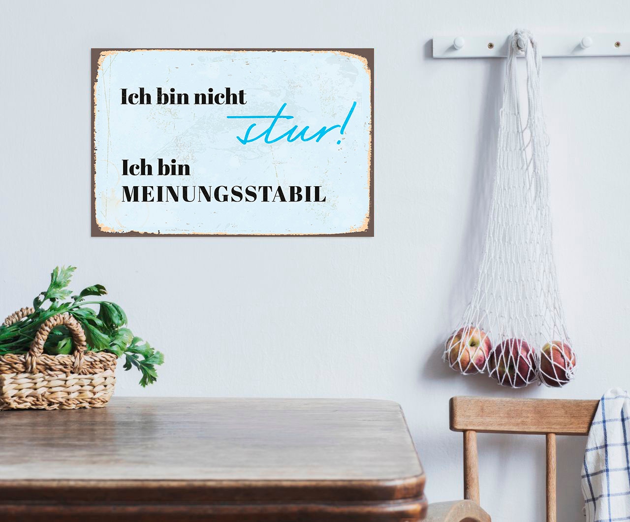 Image of queence Metallbild "Meinungsstabil" Schriftzug Schriftzüge 1 Stk. tlg. Stahlschilder