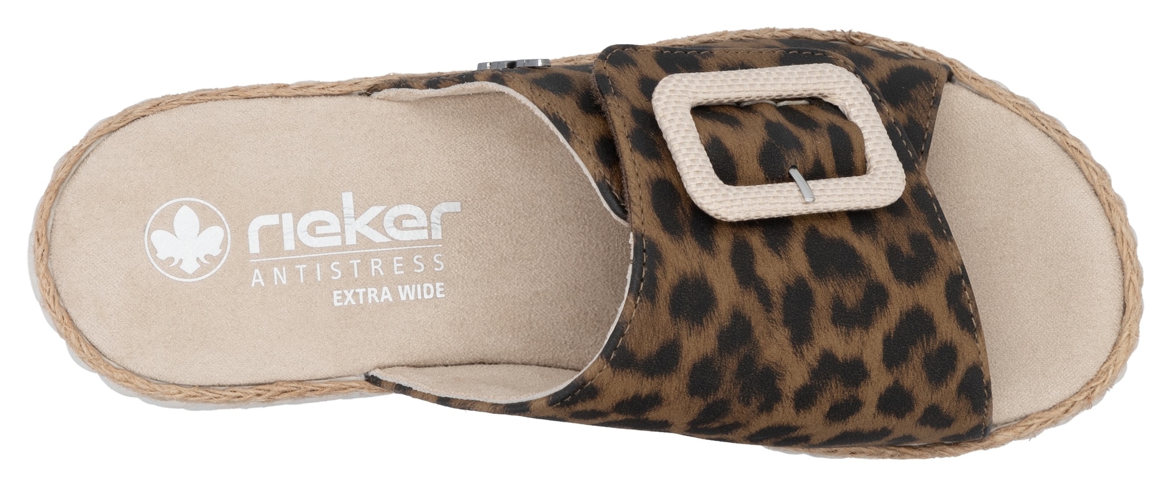 Rieker Pantolette  Sommerschuh, Strandschuh, Urlaubschuh, Hausschuh mit Klettverschluss