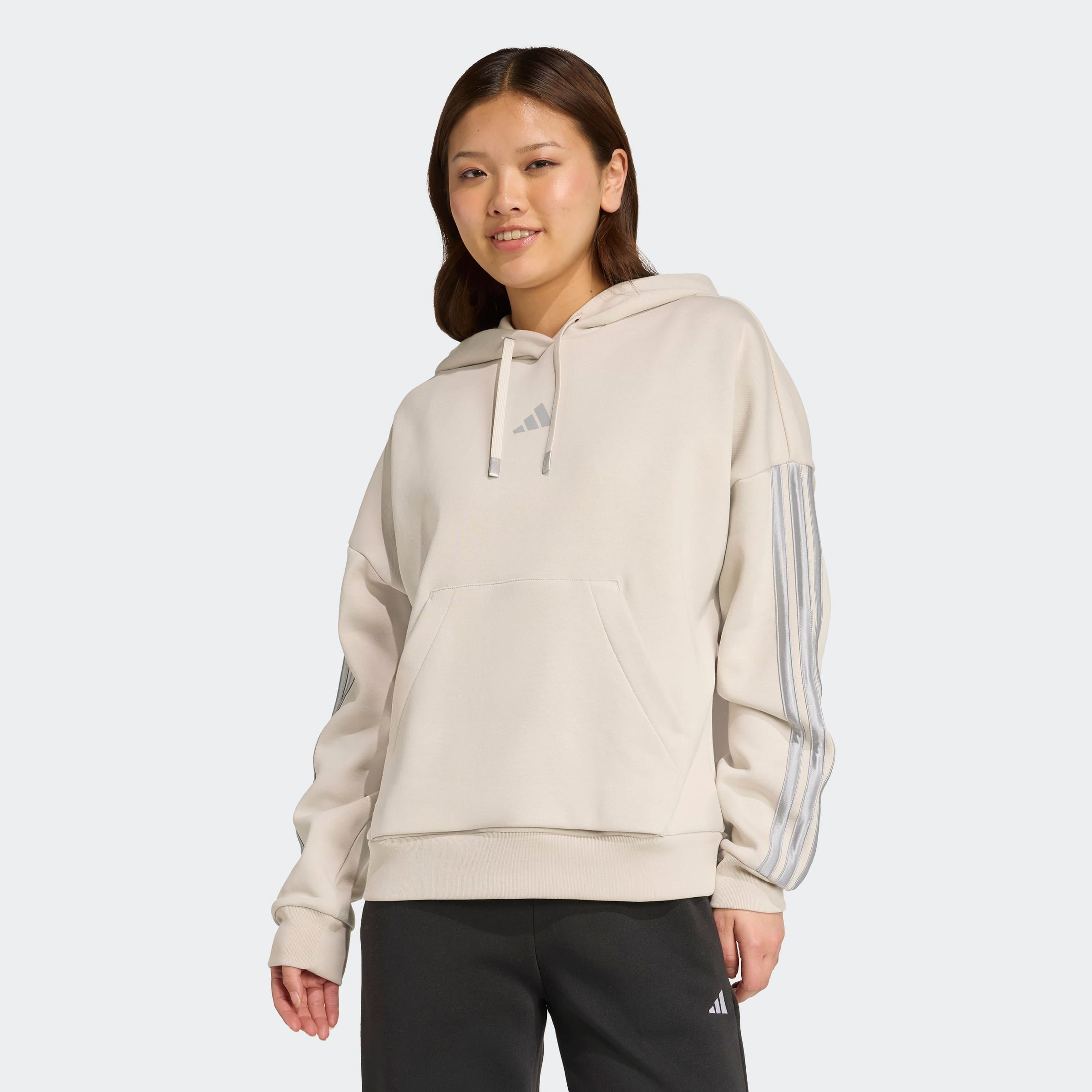 Image of adidas Sportswear Kapuzensweatshirt "HOLIDAY 3-STREIFEN FLEECE HOODIE"