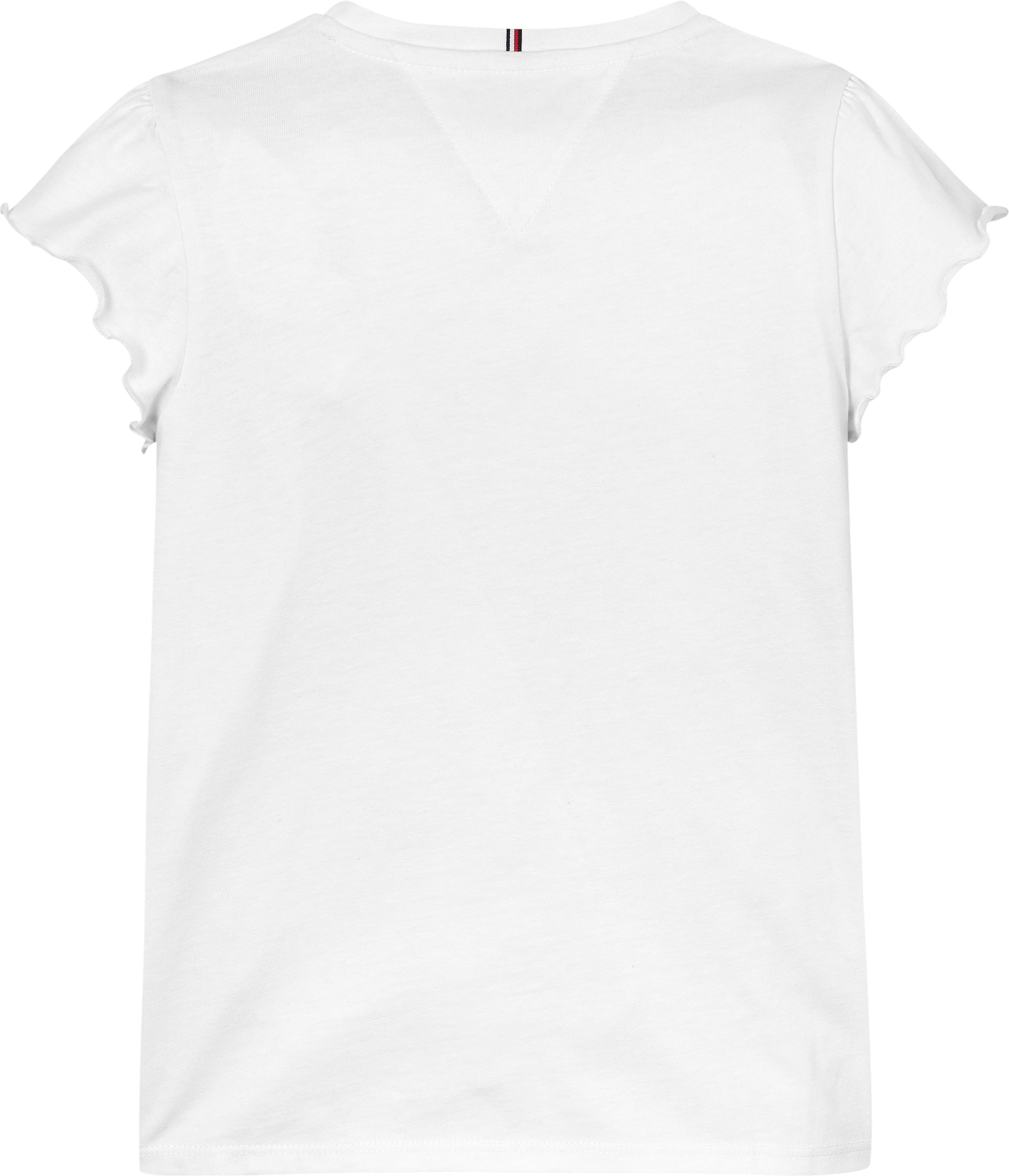 Tommy Hilfiger T-Shirt »ESSENTIAL RUFFLE SLEEVE TOP« mit gewelltem Ärmelabschluss