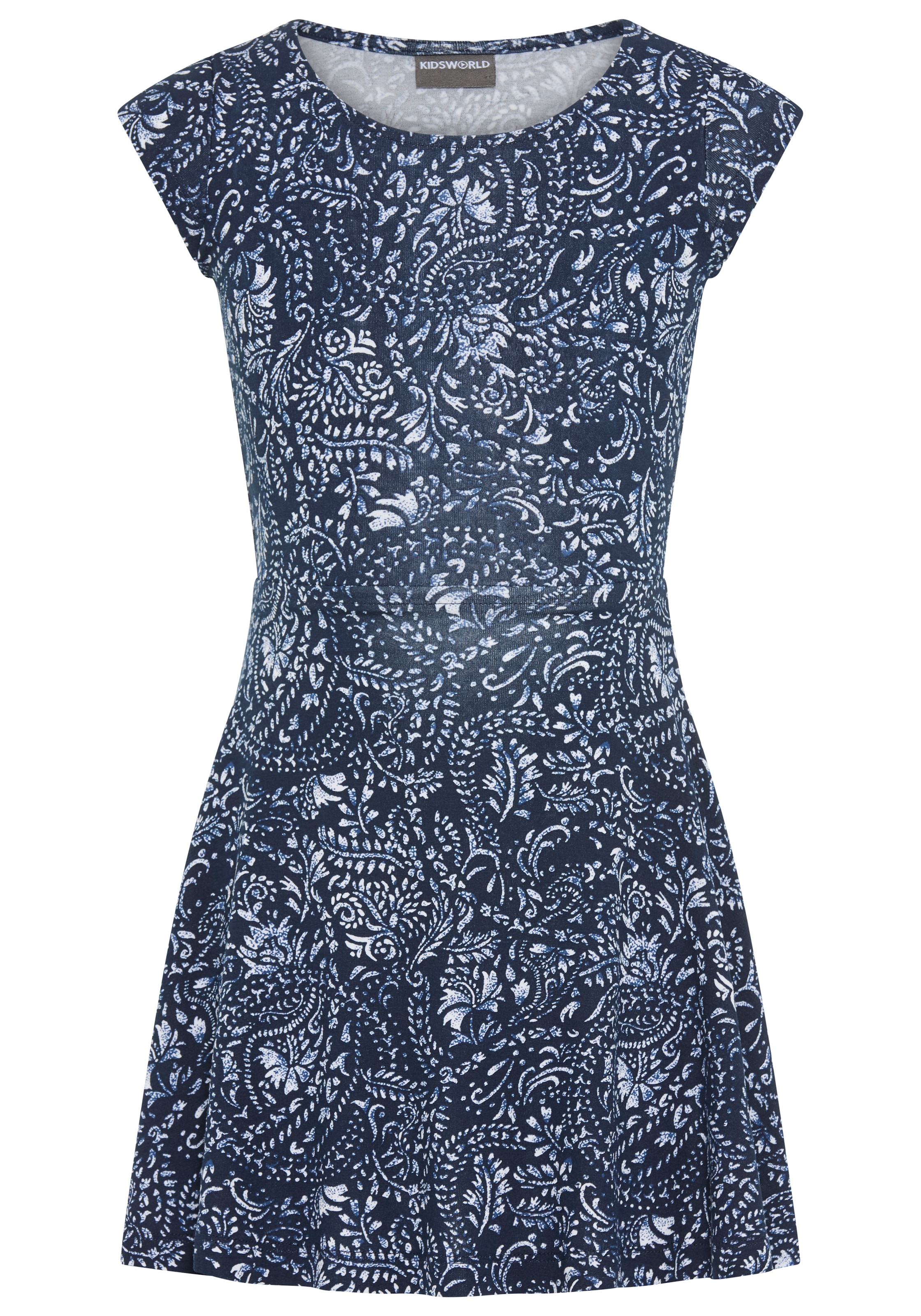 KIDSWORLD Robe en jersey »Viskose-Kleid mit Paisley Allover« Sans poches Viskosekleid für Mädchen, mit modischem Druck, bequeme Passform