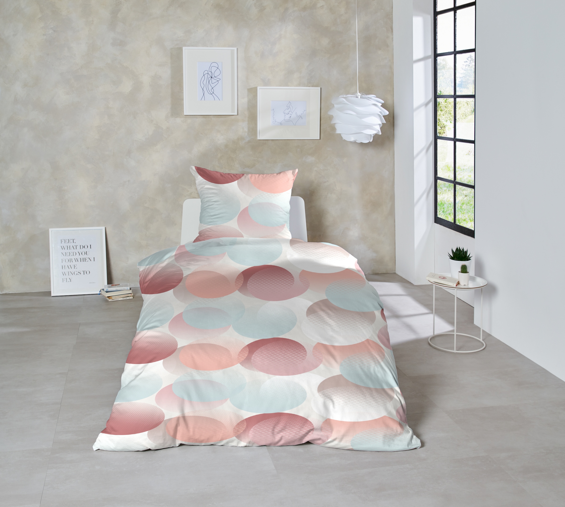 Primera Linge de lit »Perkal-Bettwäsche Zeitreise« 2 cuis avec des cercles