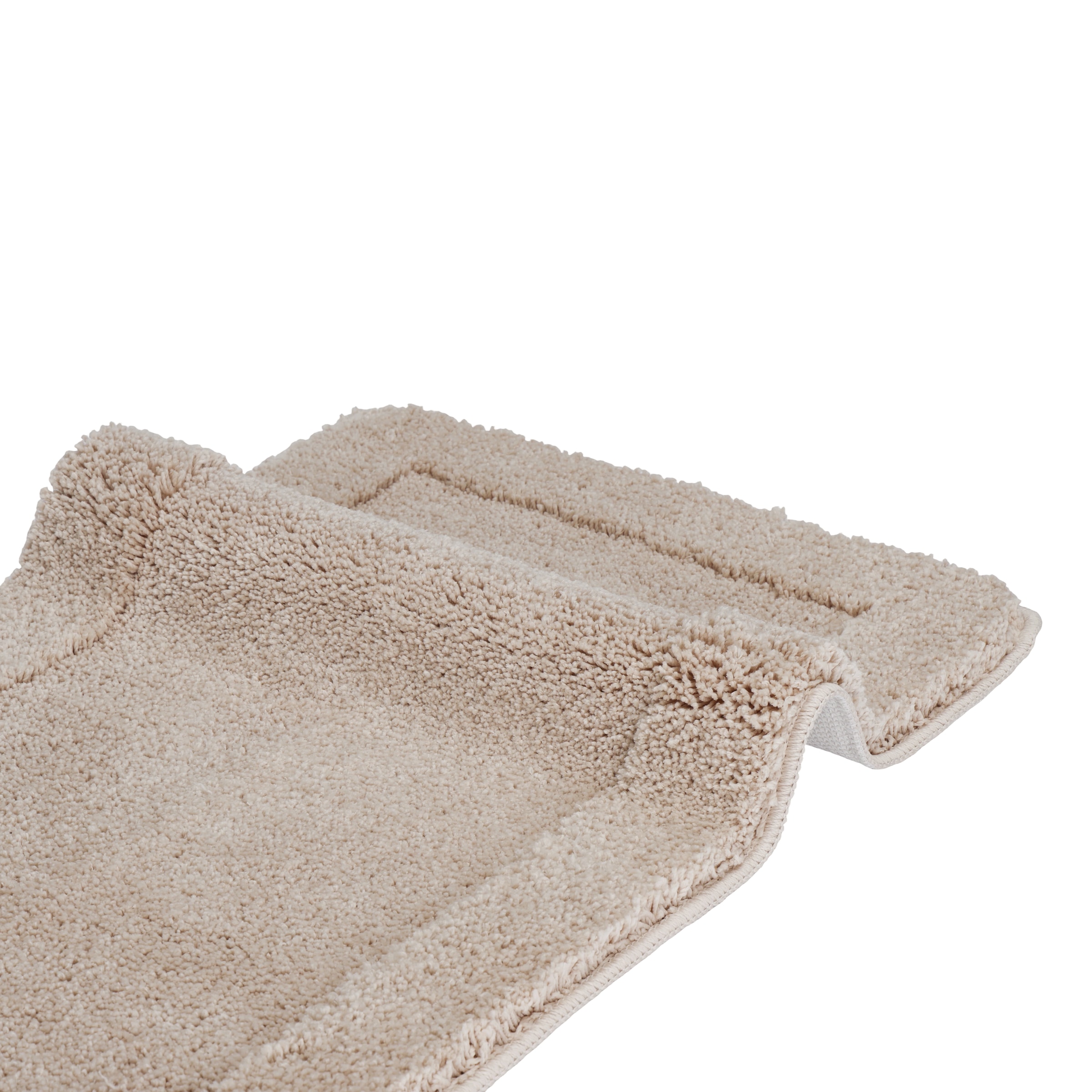 GOODproduct Tapis de bain »Sanremo mit Rahmen, Badvorleger, Badezimmer, sehr weich, Hoch-Tief« Höhe 25 mm revêtement antidérapant Séchage rapide | compatible chauffage au sol Tapis de bain uni, rectangulaire, disponible en set de 3 pièces