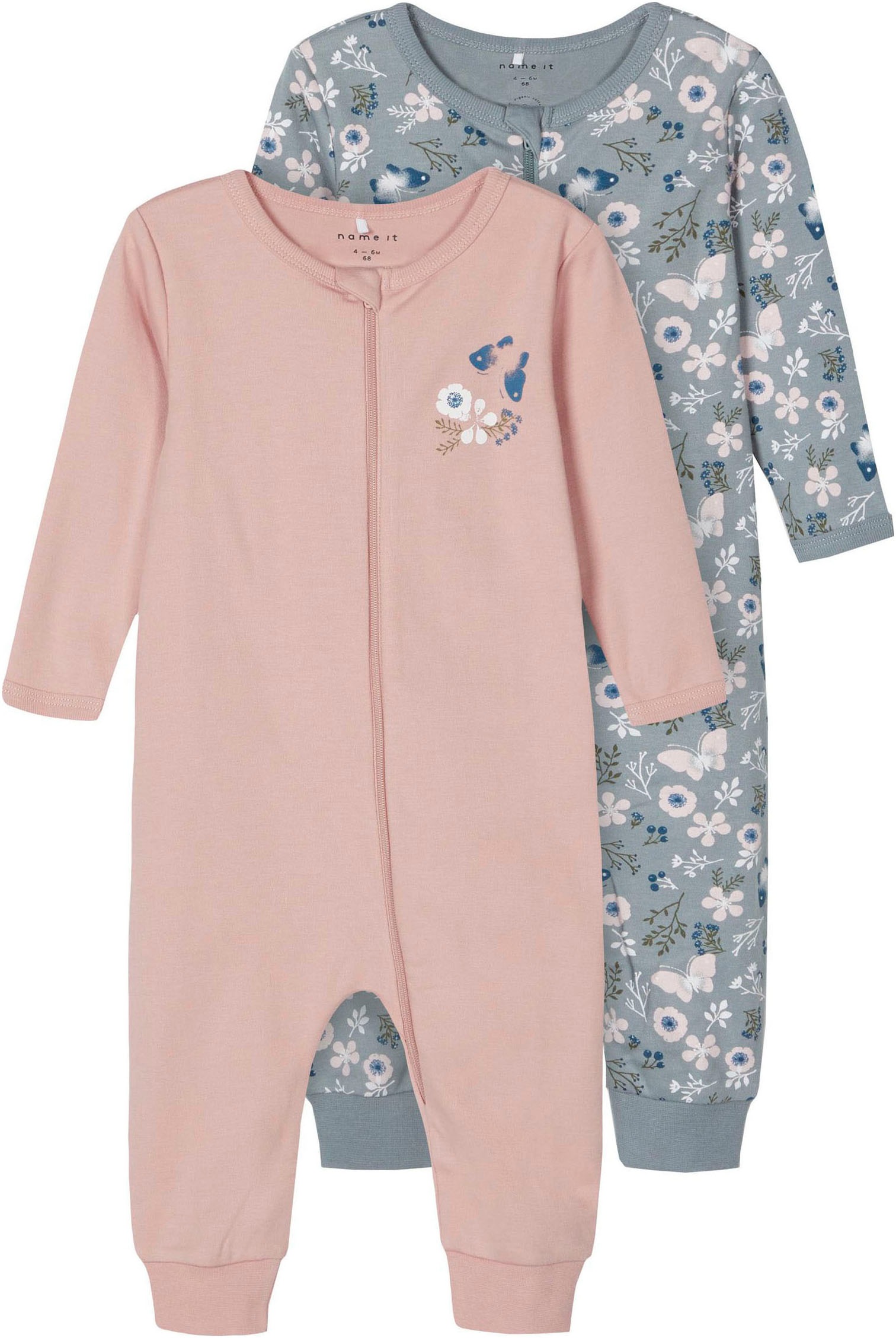 Image of Name It Schlafoverall »mit Reissverschluss vorn, aus Bio-Baumwolle«, (Packung, 2 tlg.) bei Ackermann Versand Schweiz