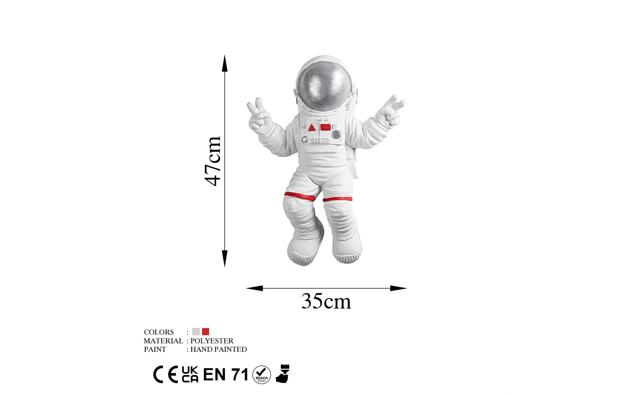 Wanddekoobjekt »Wallxpert Astronaut 35 x 48 cm Silber/Weiss«