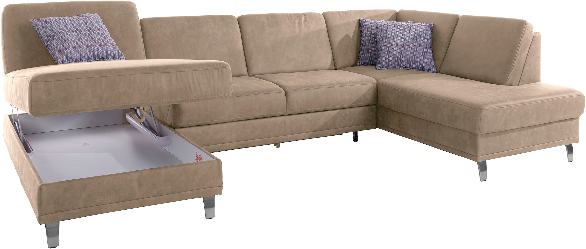 sit&more Wohnlandschaft »Clio U-Form«, wahlweise mit Bettfunktion und Bettkasten, inklusive Federkern