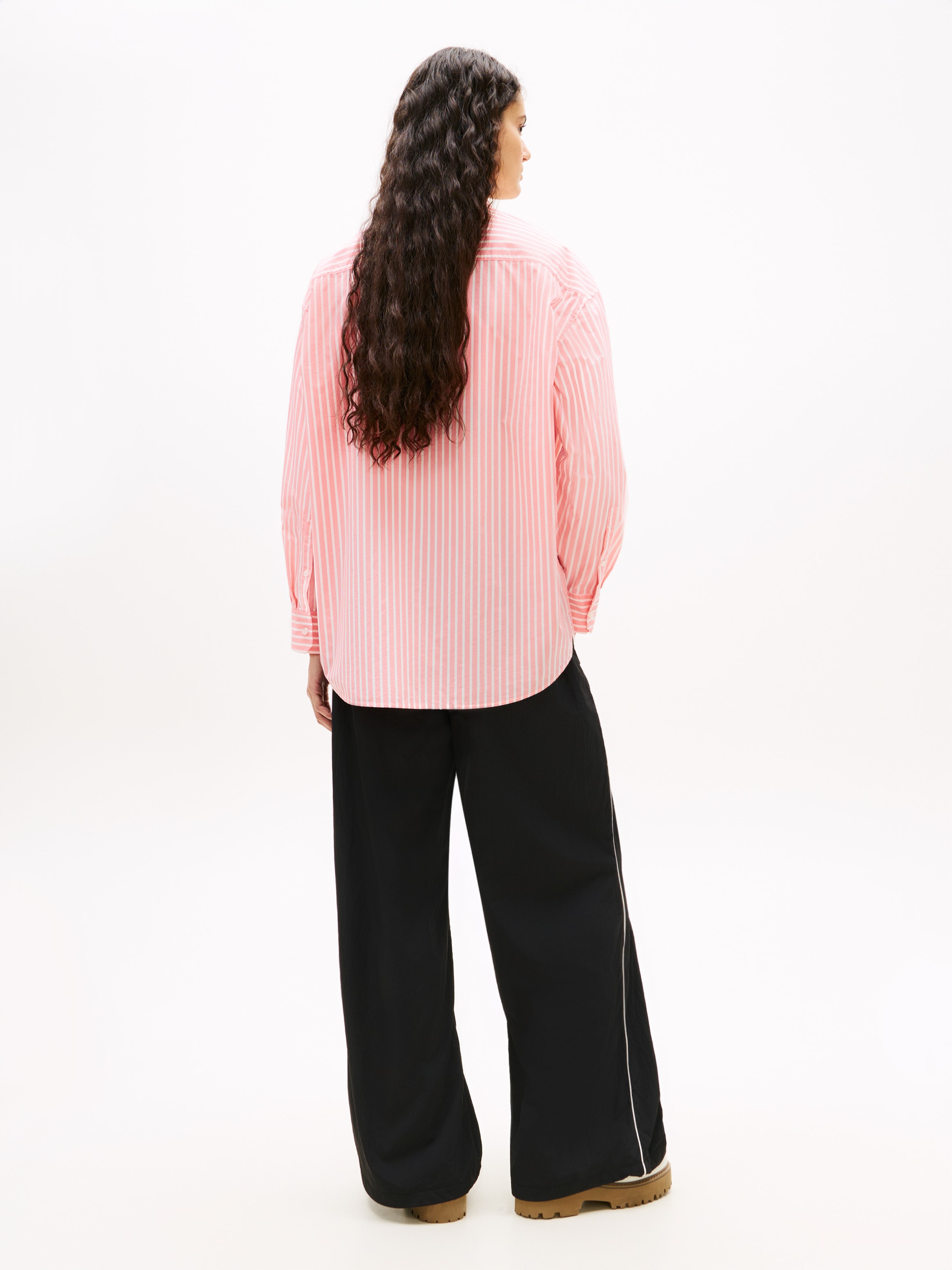 Tommy Jeans Blouse à manches longues »TJW OVS POPLIN SHIRT« mit modischen Streifen