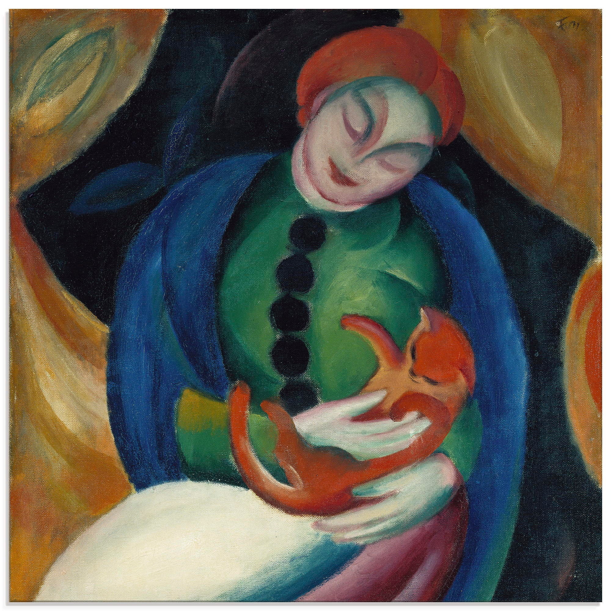 Image of Artland Glasbild »Mädchen mit Katze II. 1912«, Frau, (1 St.) bei Ackermann Versand Schweiz