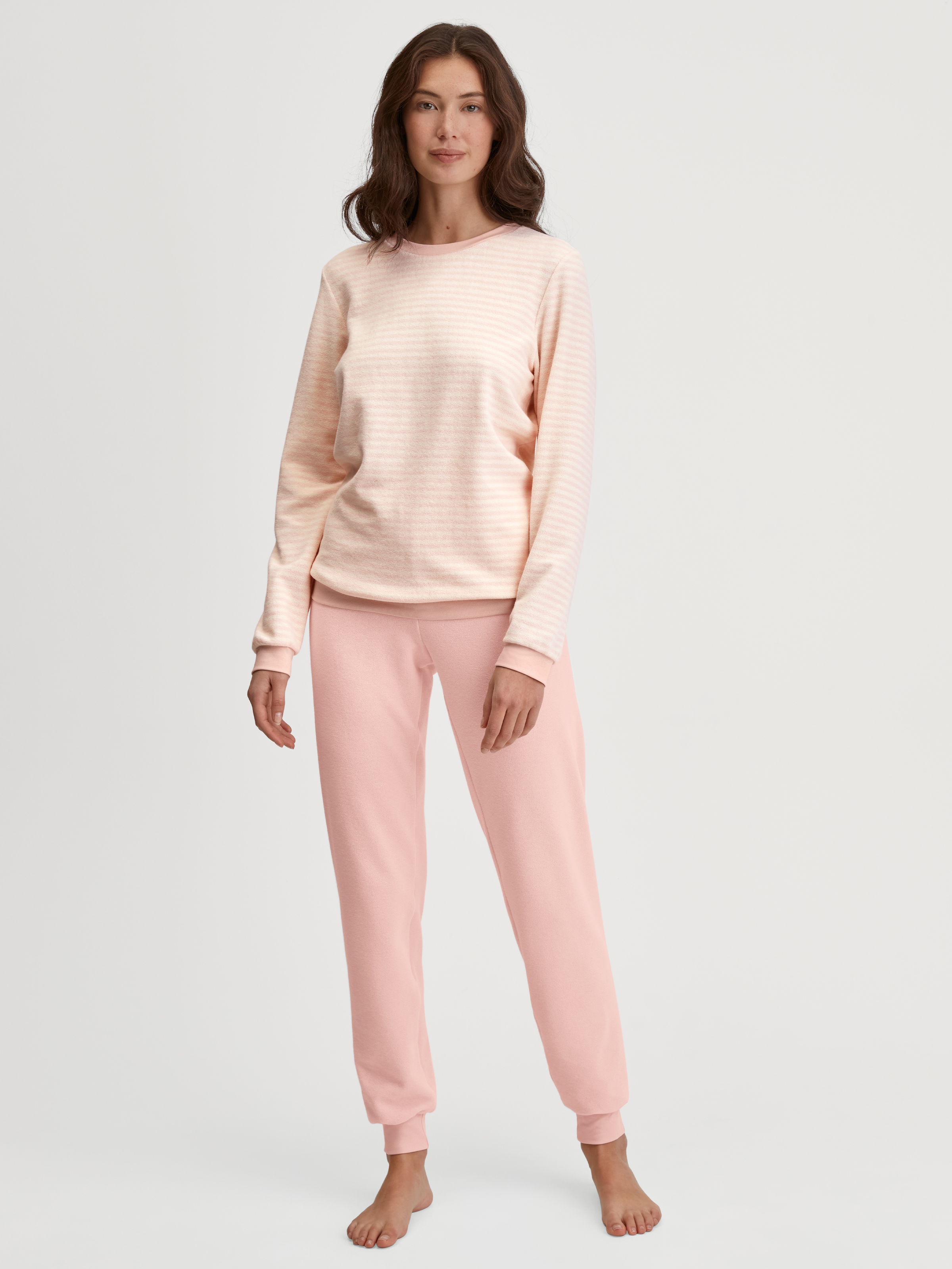 Image of CALIDA Schlafanzug "Soft Dreams" 2 tlg. Ringel-Design, warm, weich, Frottee-Qualität, Cotton-Mix
