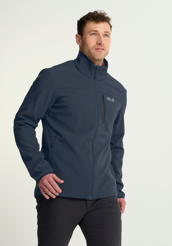 Jack Wolfskin Veste d'extérieur »WILD WINDS JKT M« avec matériau supérieur flexible en polyester et élasthanne