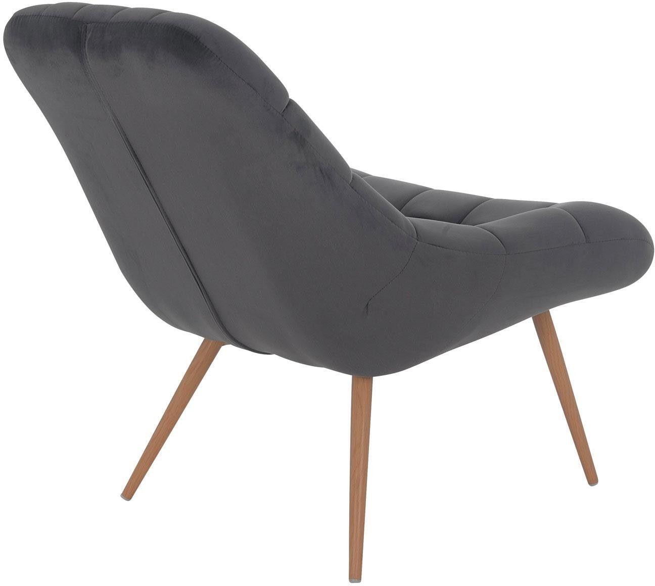SalesFever Fauteuil de relaxation »Toulon - Komfortabler Loungesessel« mit XXL-Steppung, mit schwarzen oder naturfarbenen Beinen