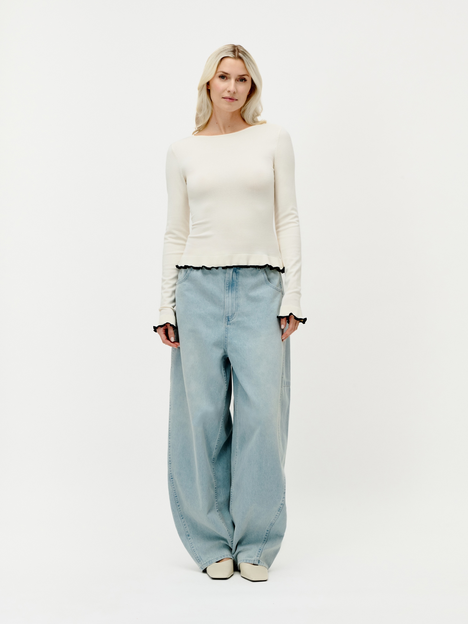 LeGer Pull en tricot »Marlen, LeGer by Lena Gercke« slim fit, mit Wellenkanten